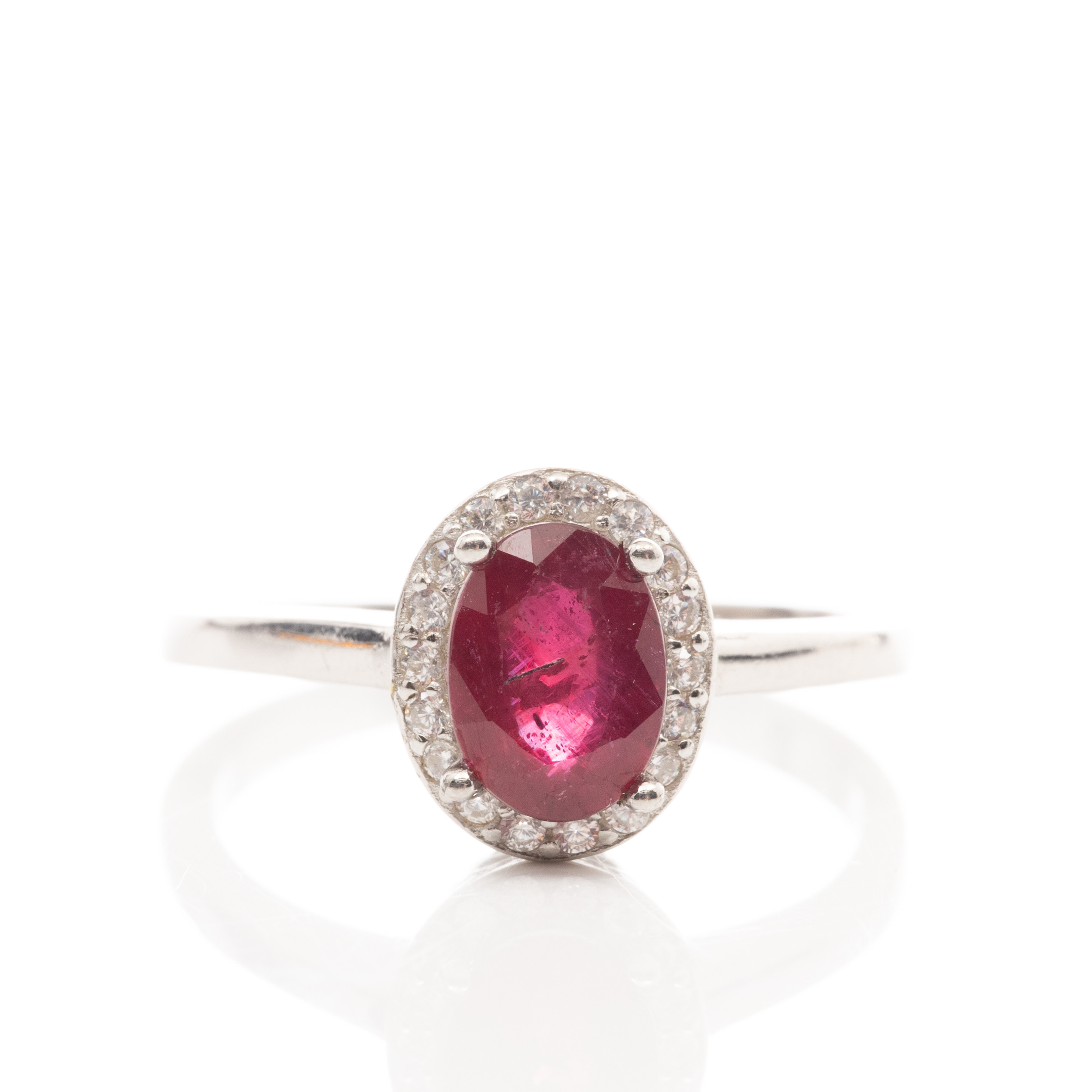 RING, Sterlingsilver, Rubin, Cubic zirkoner.