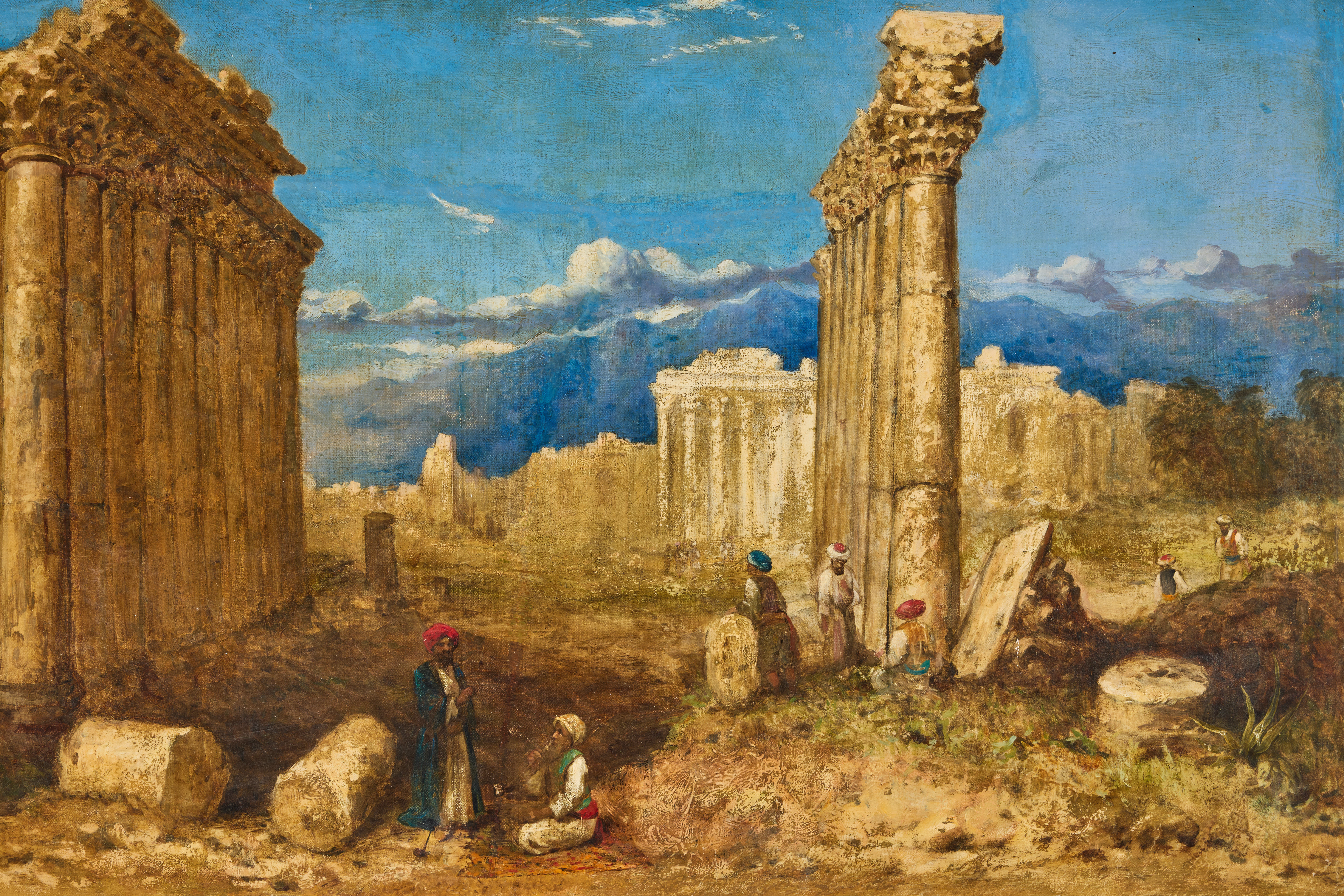 ENGLISH SCHOOL, 19TH CENTURY. The ruins of Baalbek.