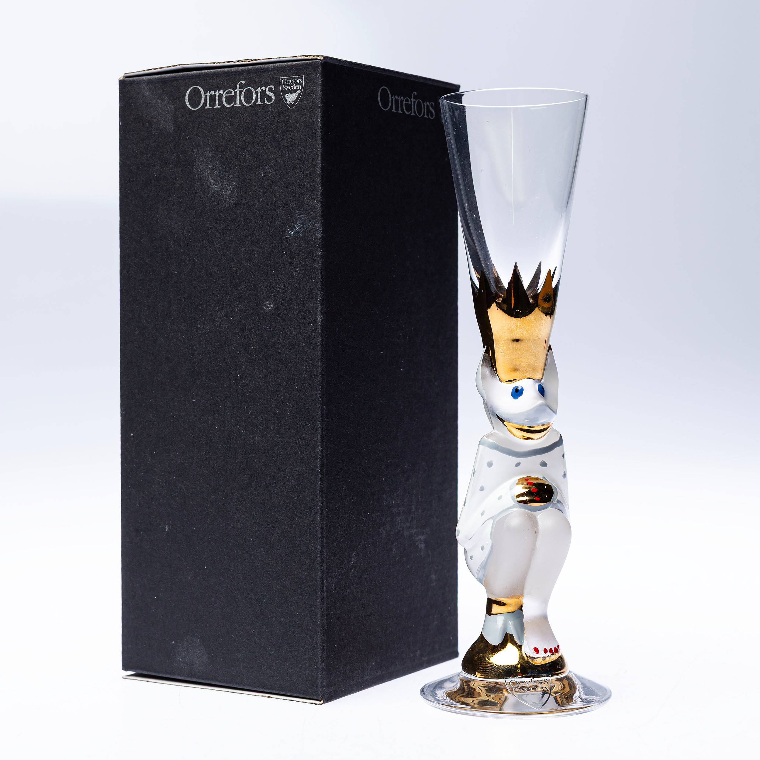 GUNNAR CYRÉN. Snapsglas, "Nobel", sk "Djävulsglas", minnesglas, Orrefors.