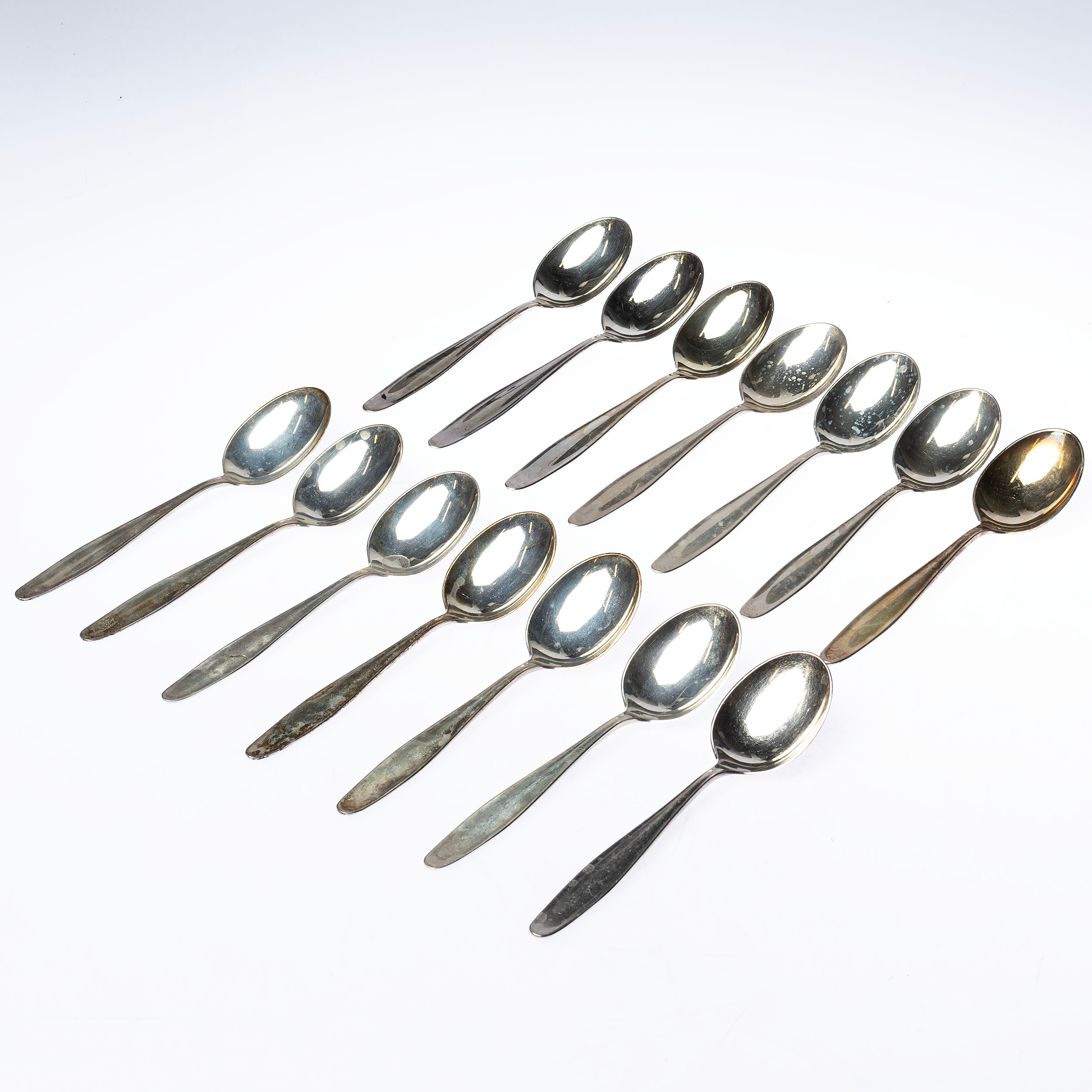 DAVID ANDERSEN. Bestick modell "Brudsilver", dessertskedar, 14 st , silver.