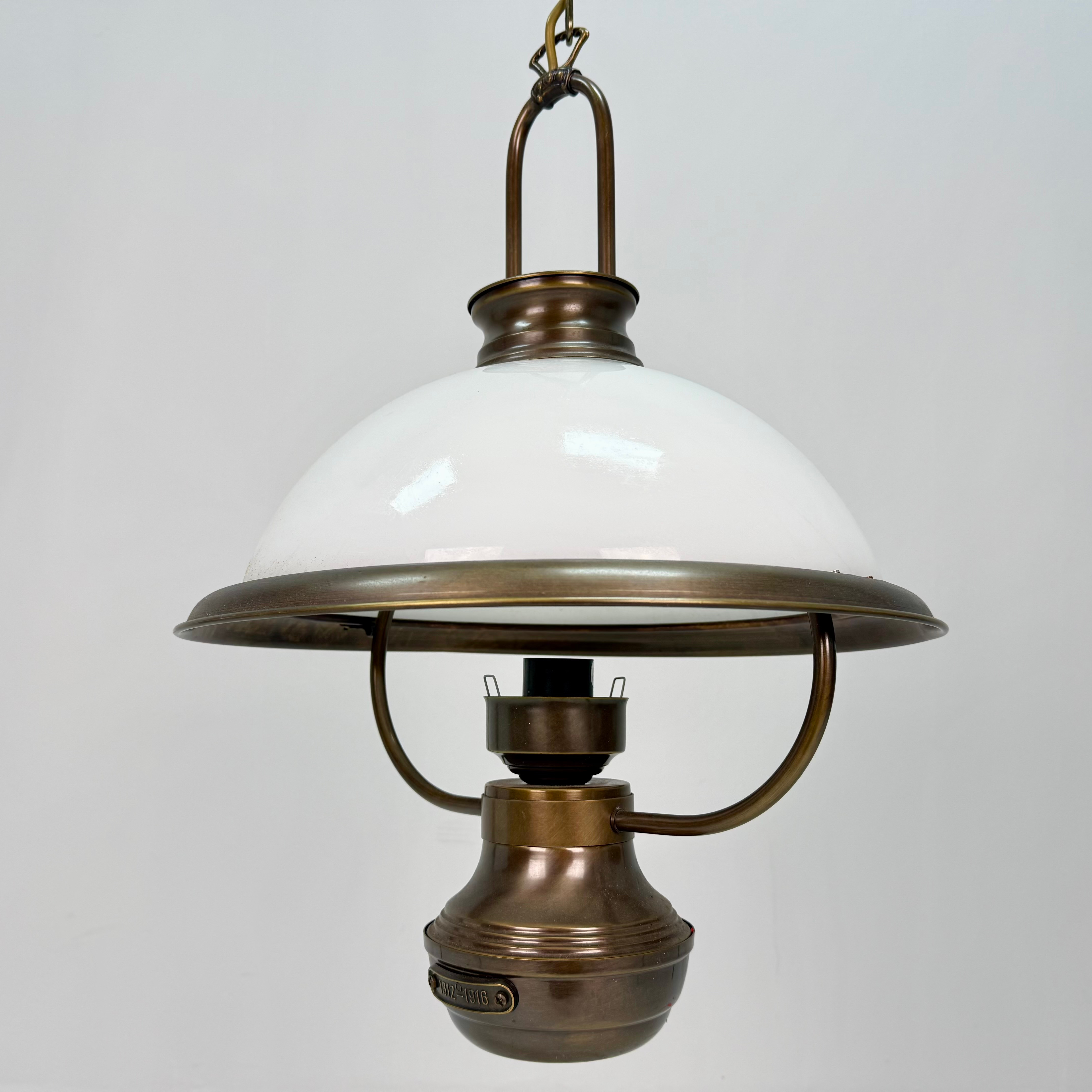 TAKLAMPA - glas, metall, 1900 tal.