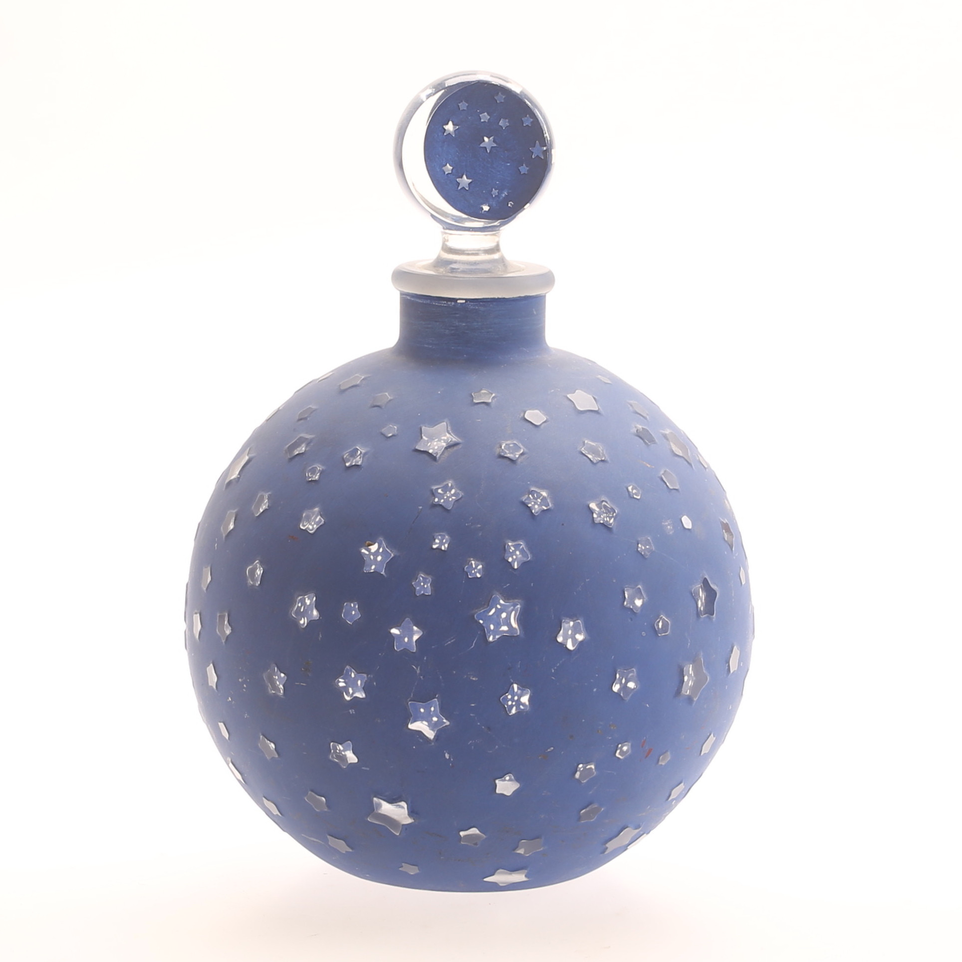 RENÉ LALIQUE. Parfumflaska, ”Dans la nuit”, signerad.