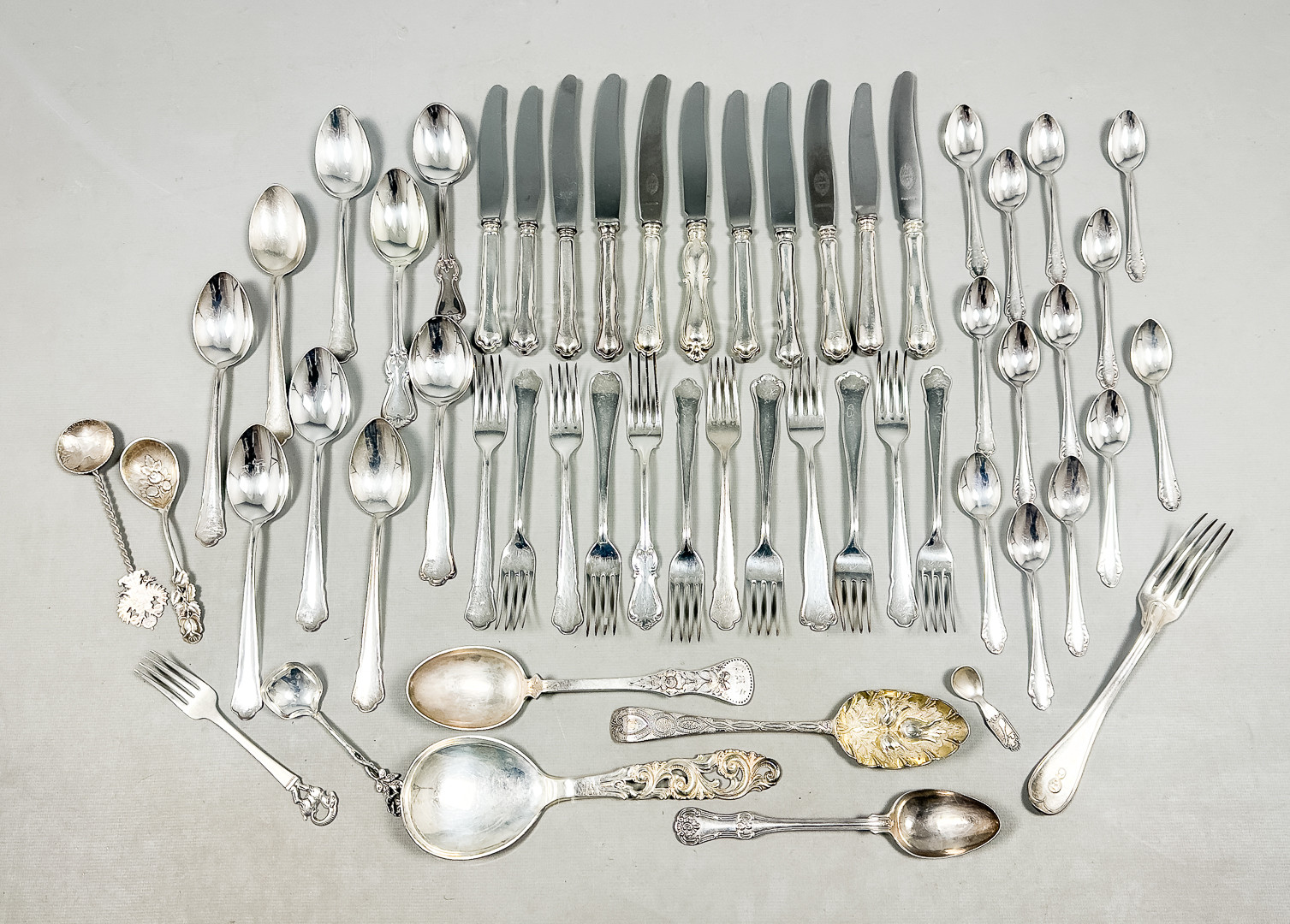 BESTICKSDELAR, parti, Silver.