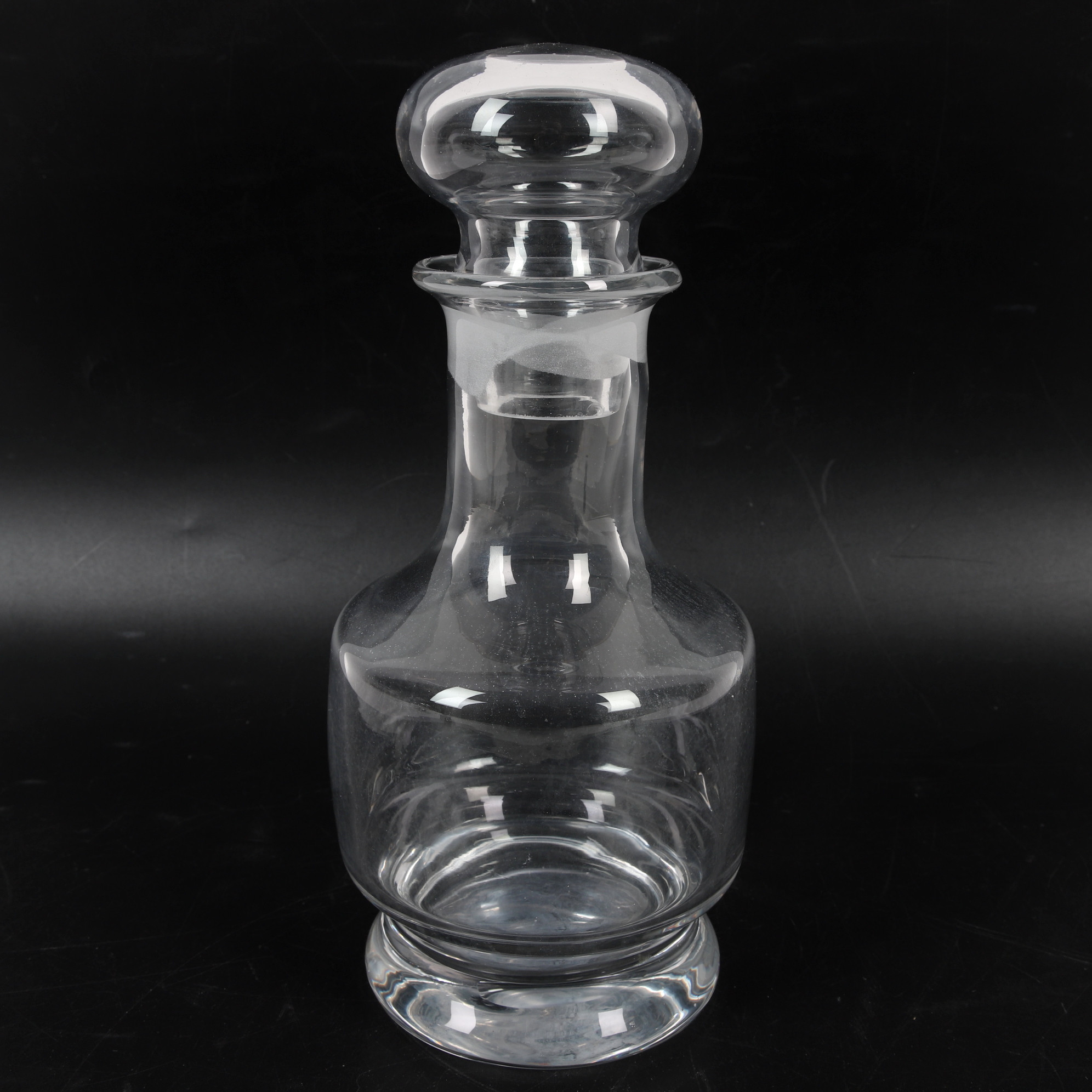 KARAFF, glas, "Klukflaske", Holmegaard, Danmark, 1900-talets andra hälft.