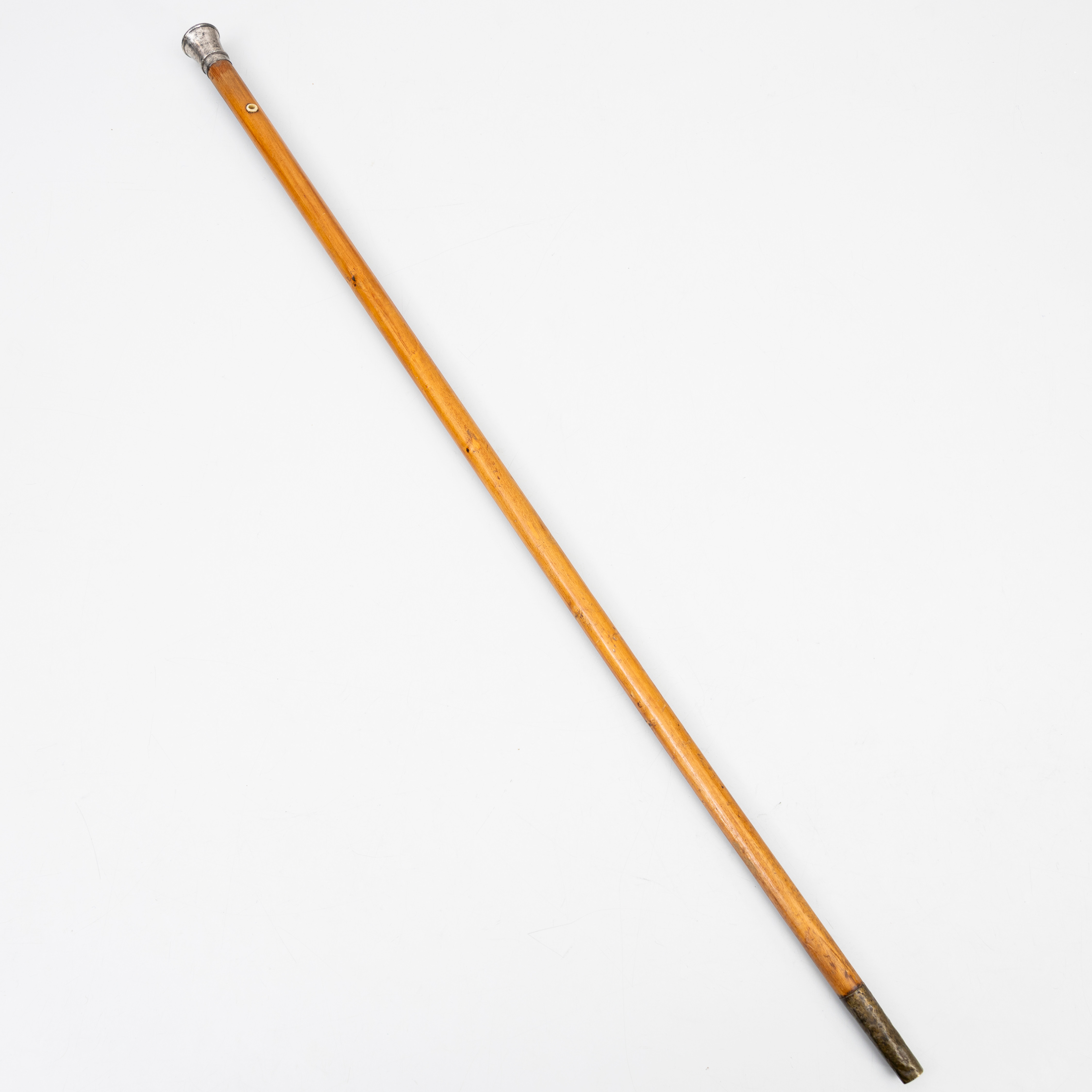 SPATSERKÄPP, knopp av silver, spanskrör, Sverige, 1852.