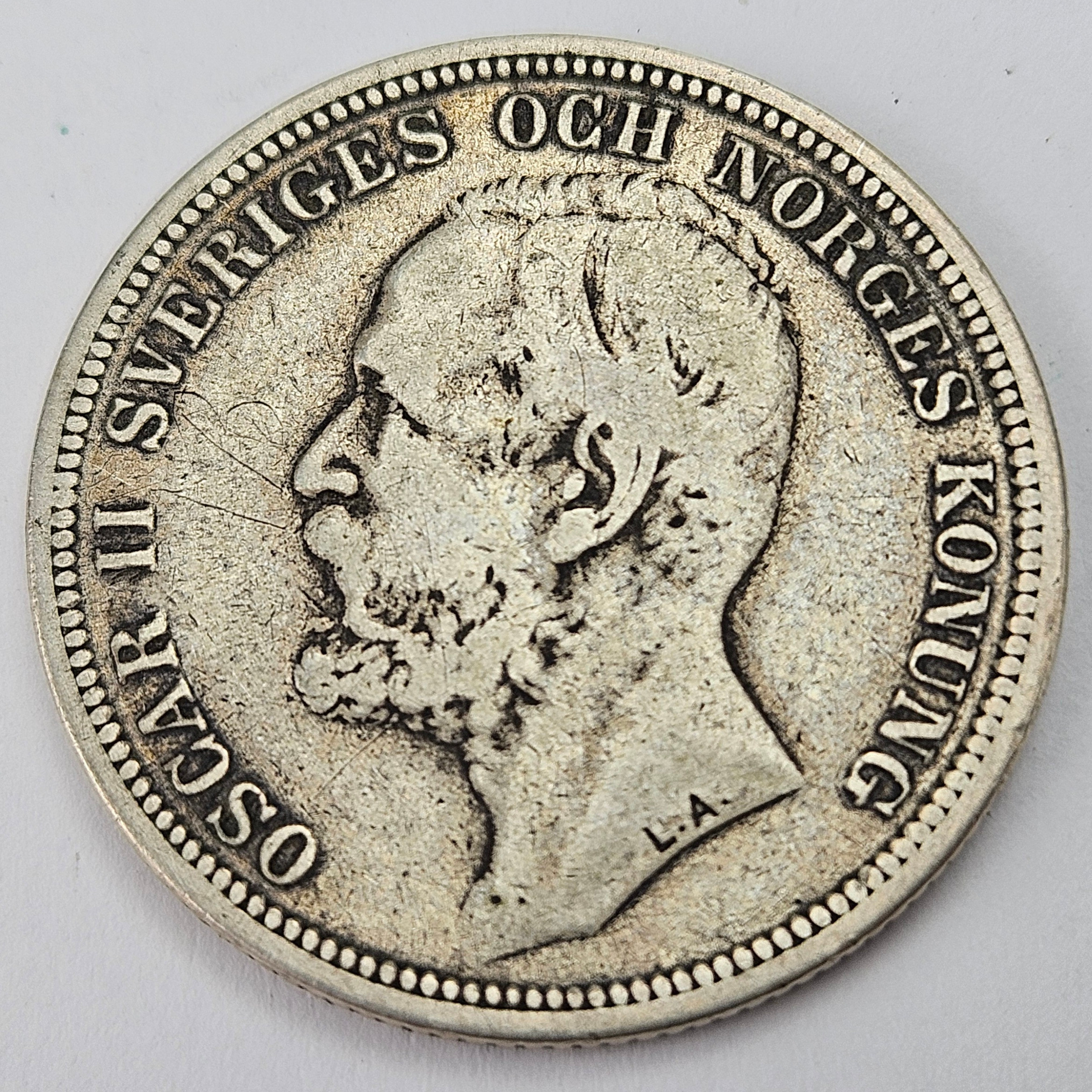 MYNT, silver, 80%, Oscar II, 1897.