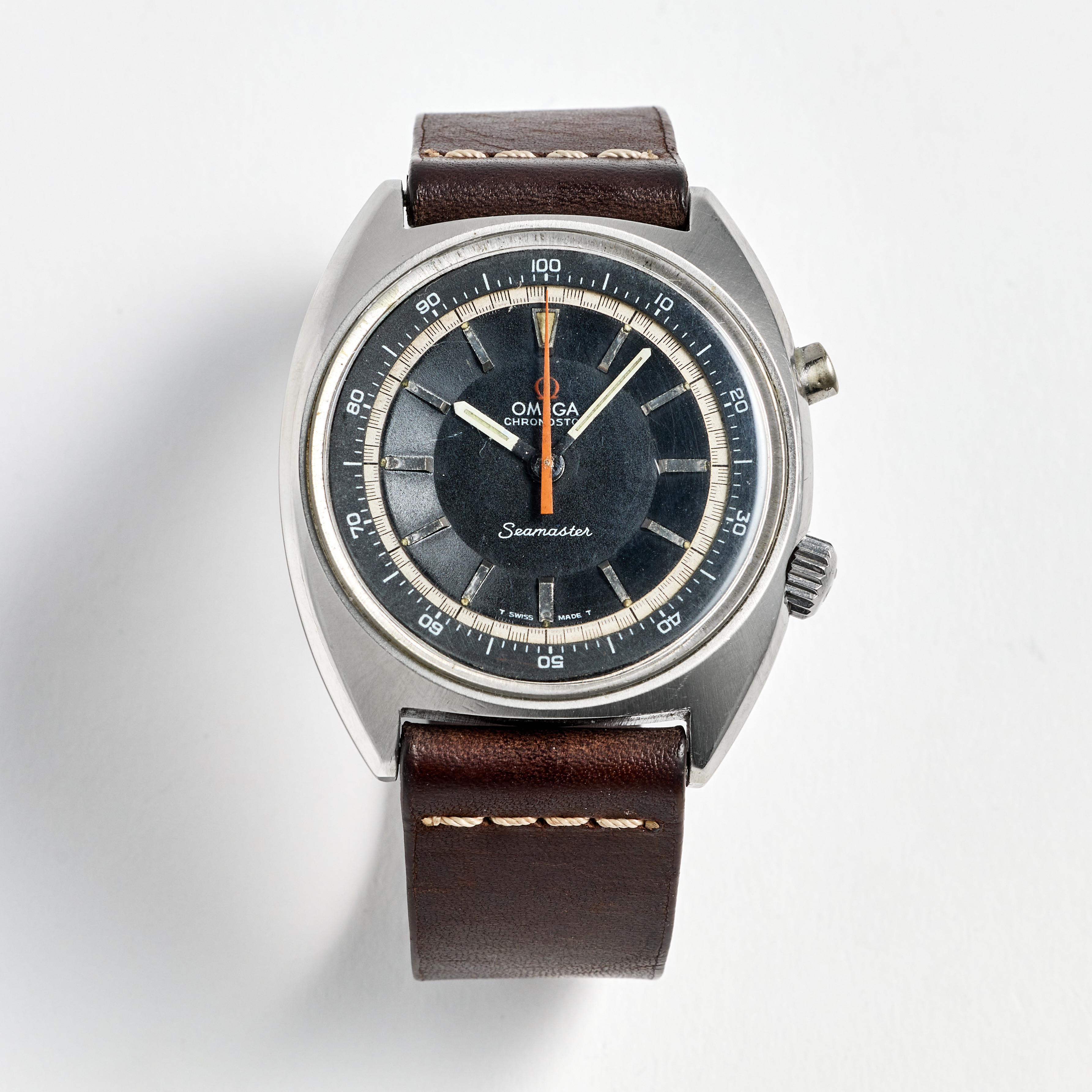 OMEGA, Seamaster, Chronostop (T Swiss Made T), "Tachymetre", kronograf, armbandsur, 41 mm, stål, ca 1969.