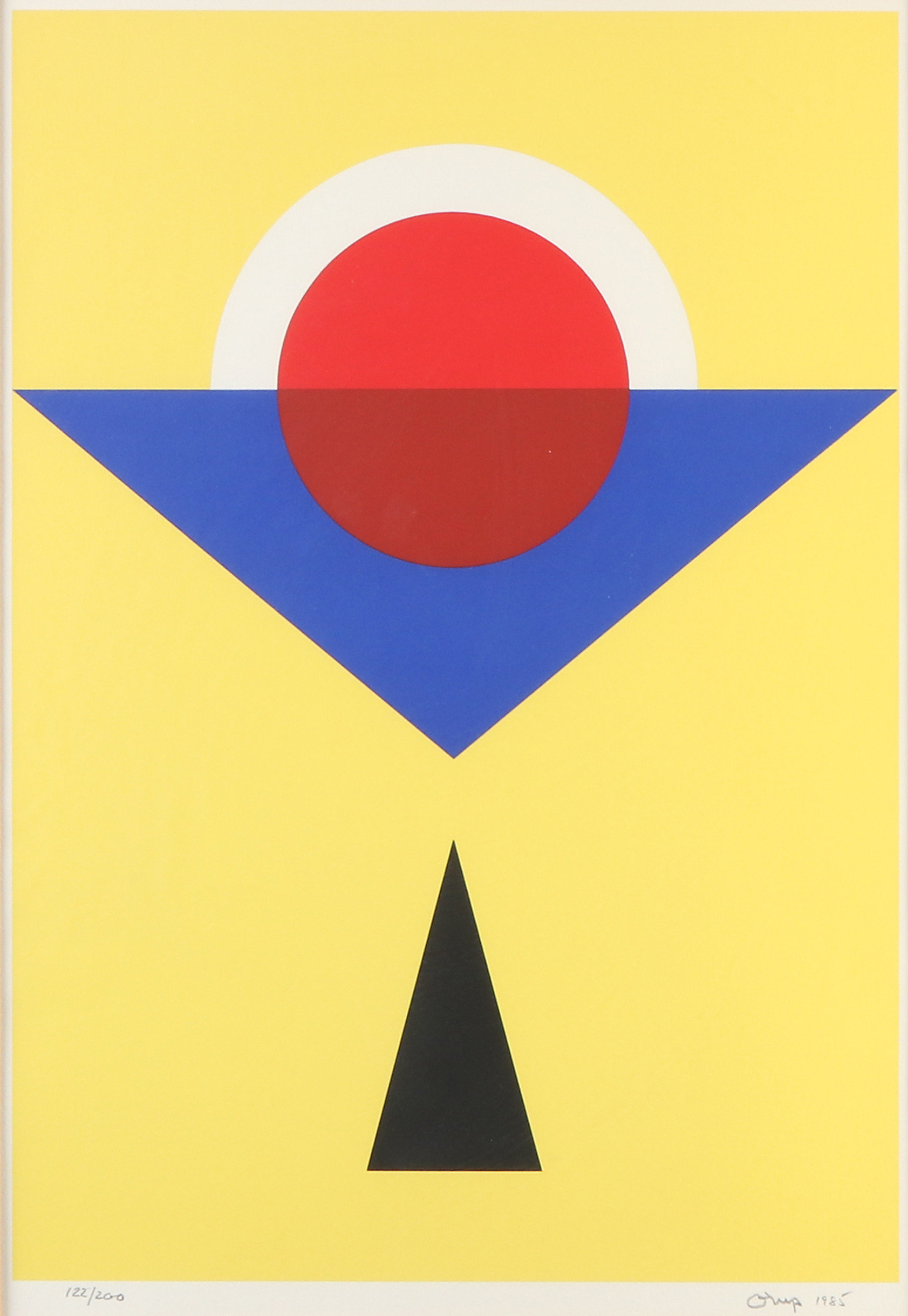 BENGT ORUP. Serigrafi, 122/200. Komposition. Signerad.