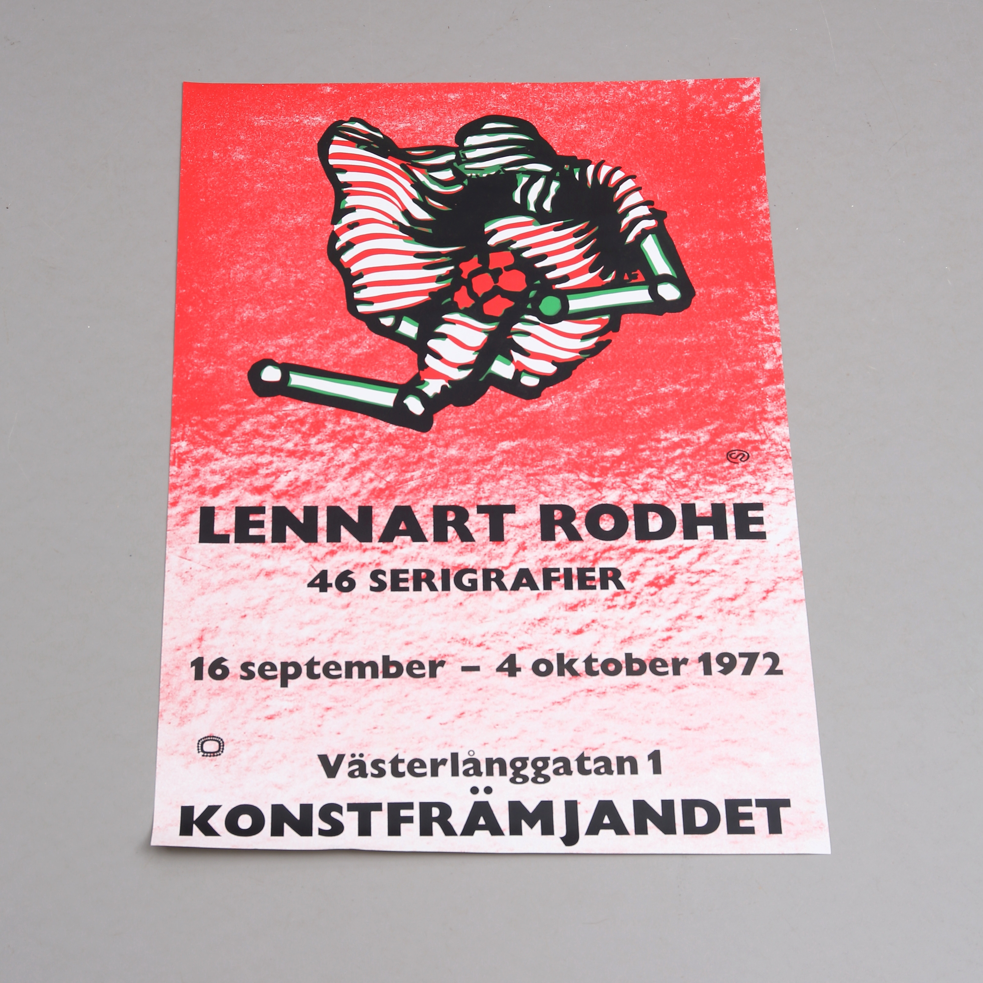 LENNART RODHE. Utställningsaffisch, Serigrafier, Konstfrämjandet.