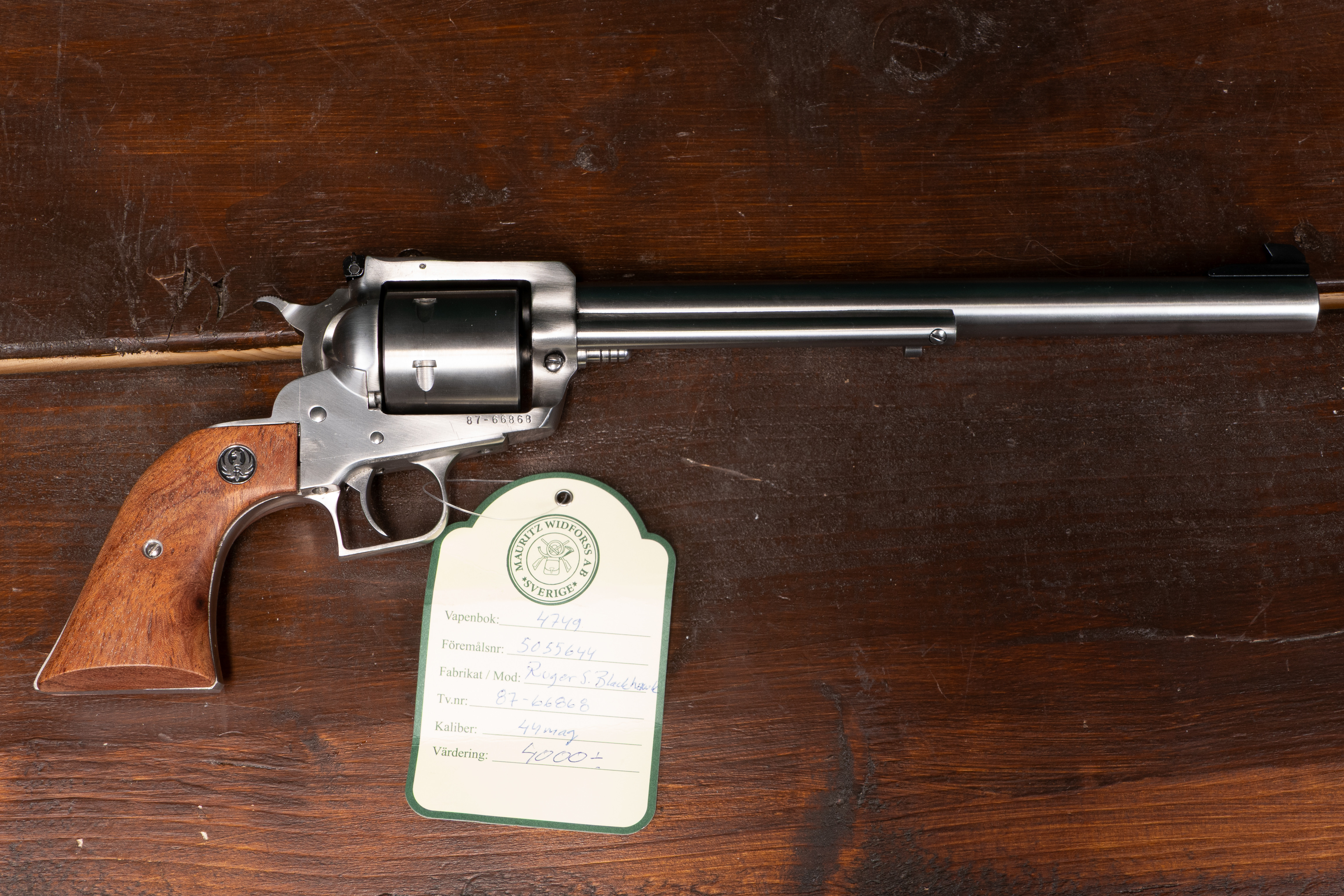 Ruger Super Blackhawk kal. 44 mag Tillv.nr. 87-66868 SE2211949.