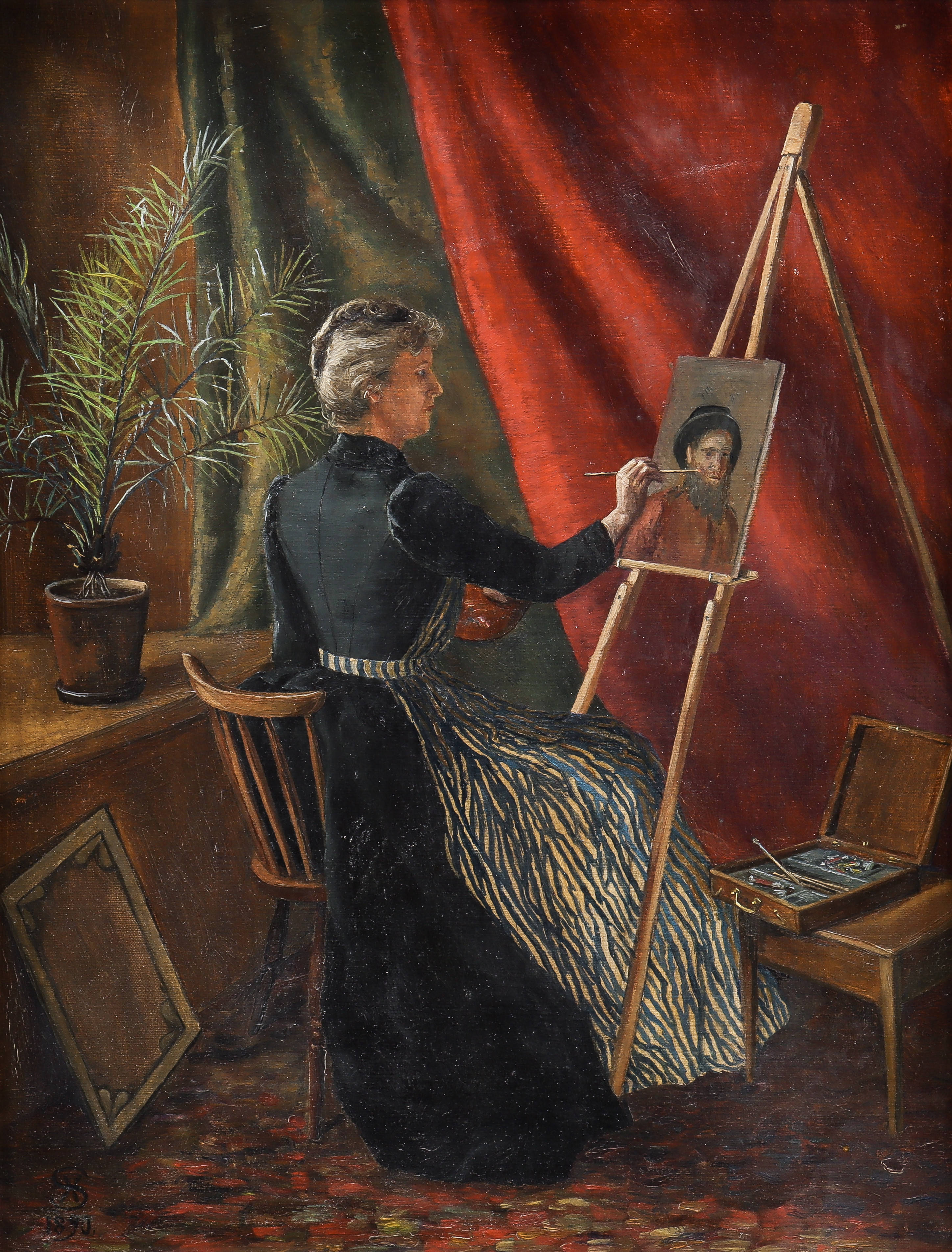 OIDENTIFIERAD KONSTNÄR, I ateljén, signerad och daterad 1890.