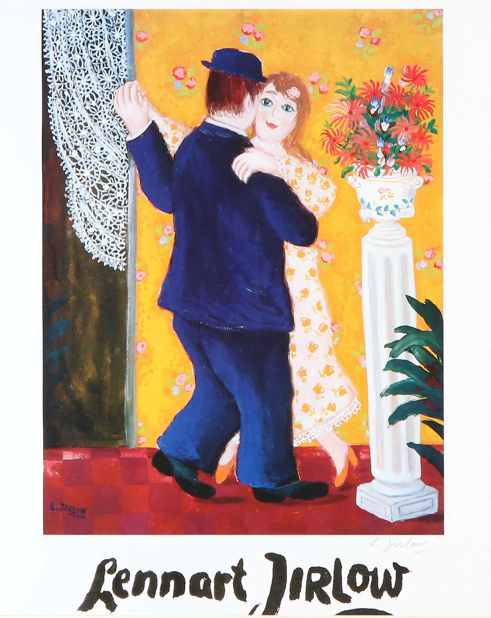 LENNART JIRLOW. Handsignerad affisch. Dansande par.