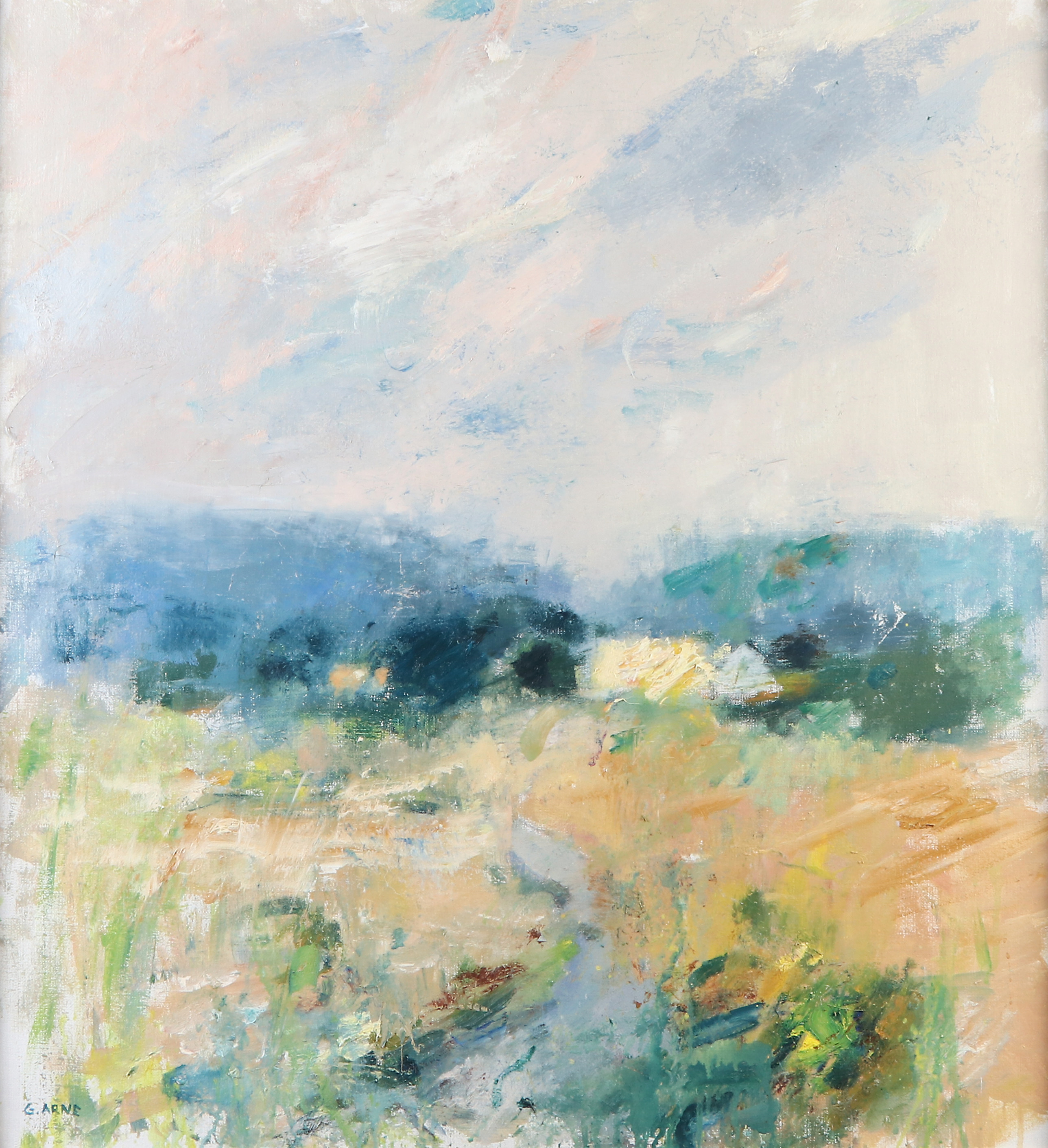 GUSTAV ARNE. Oljemålning på duk. "Sensommar". Signerad.