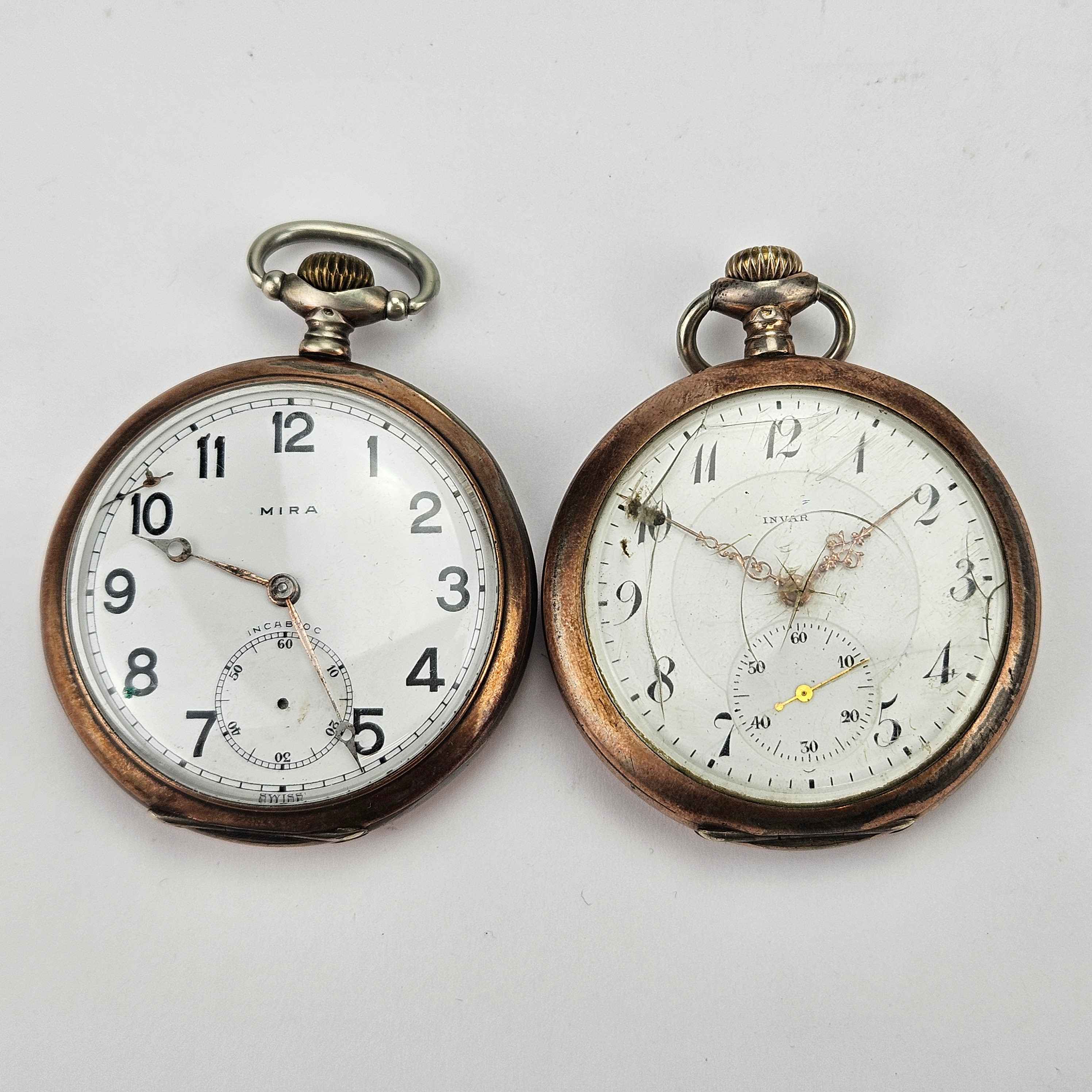 FICKUR, 2 st, silver, Mira och Invar, 1900-tal.
