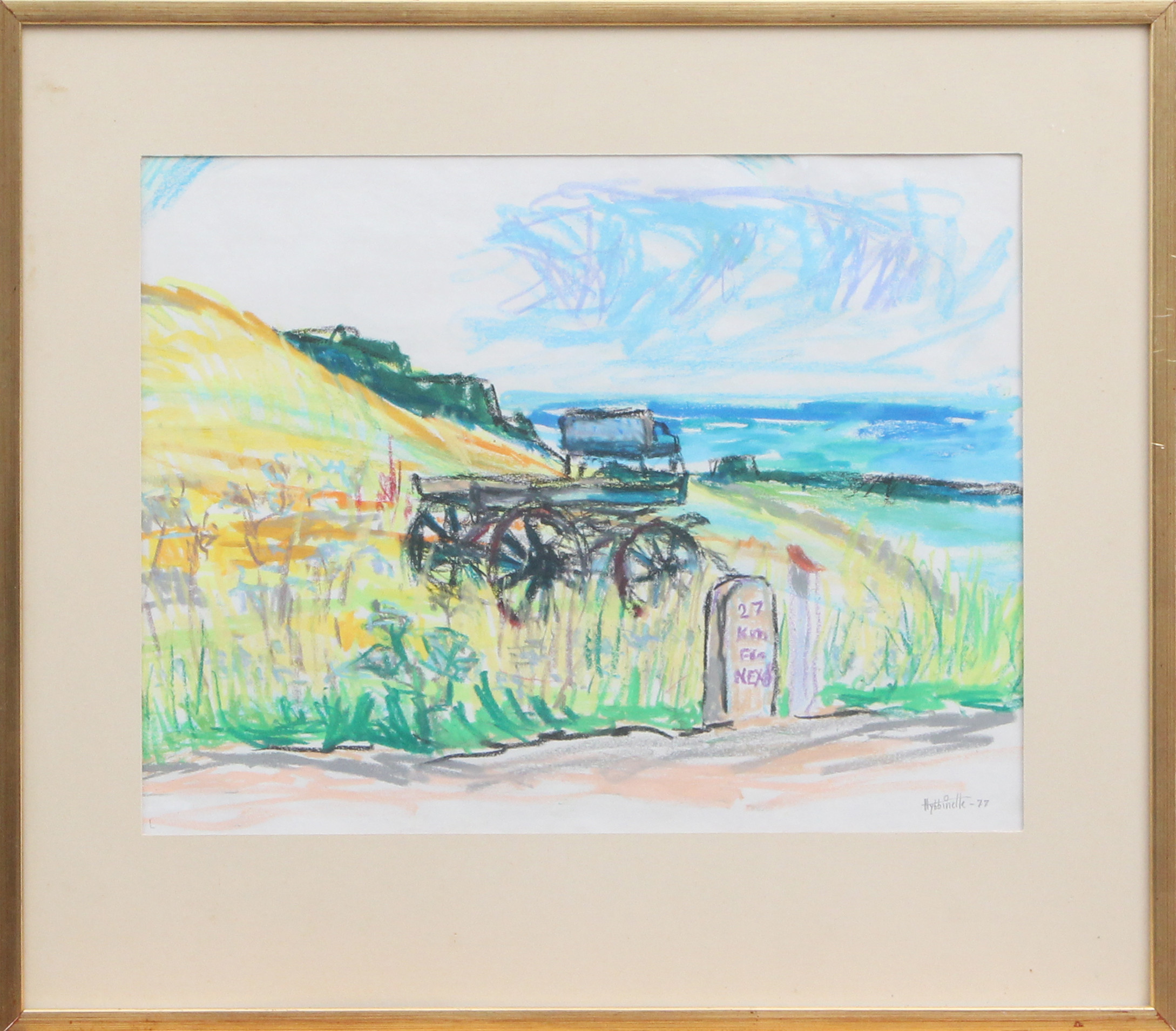 EVA HYBBINETTE. KRITA, på papper, signerad, 1977.