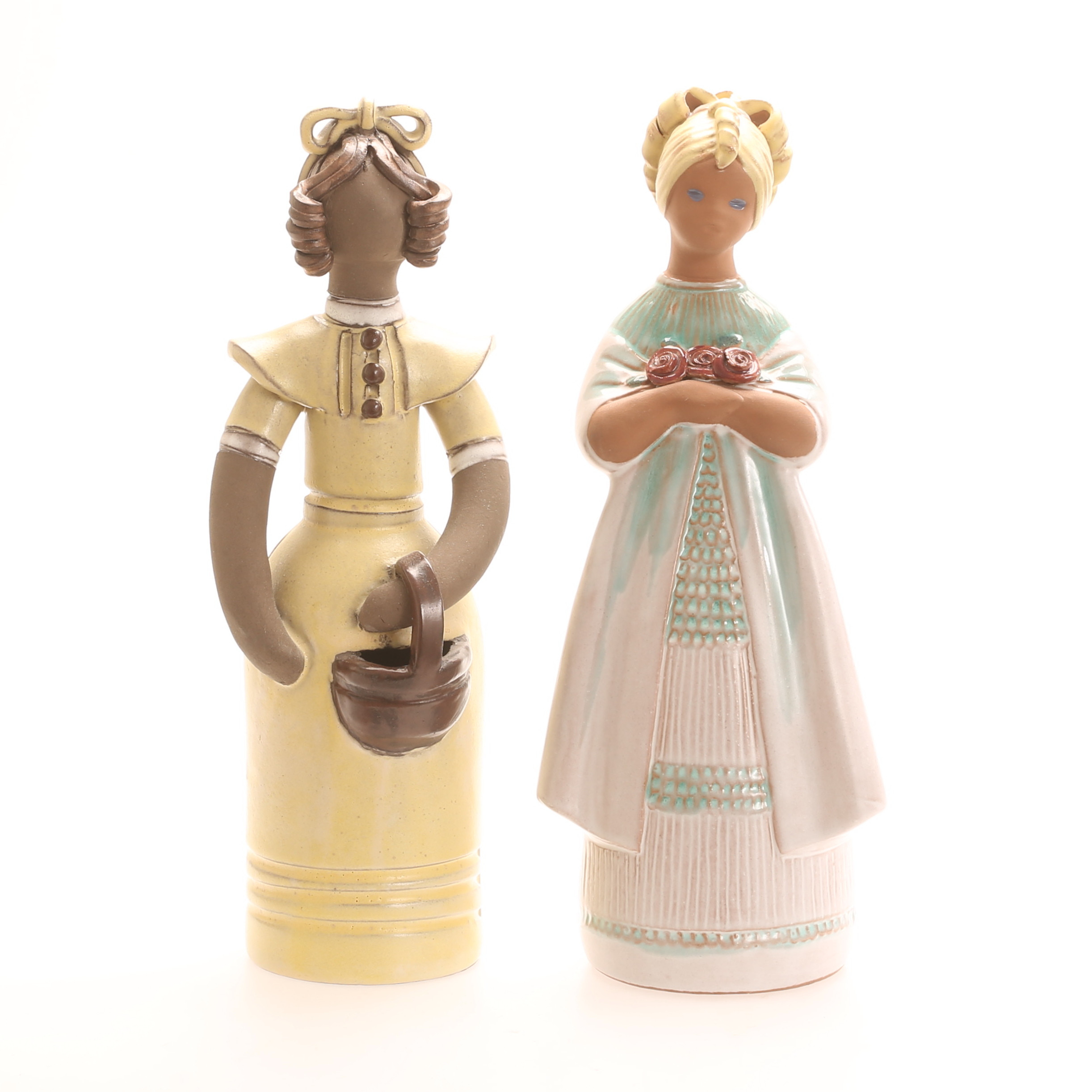 FIGURER, 2 stycken, keramik, Elbogen samt Jie, 1900-talets andra hälft.