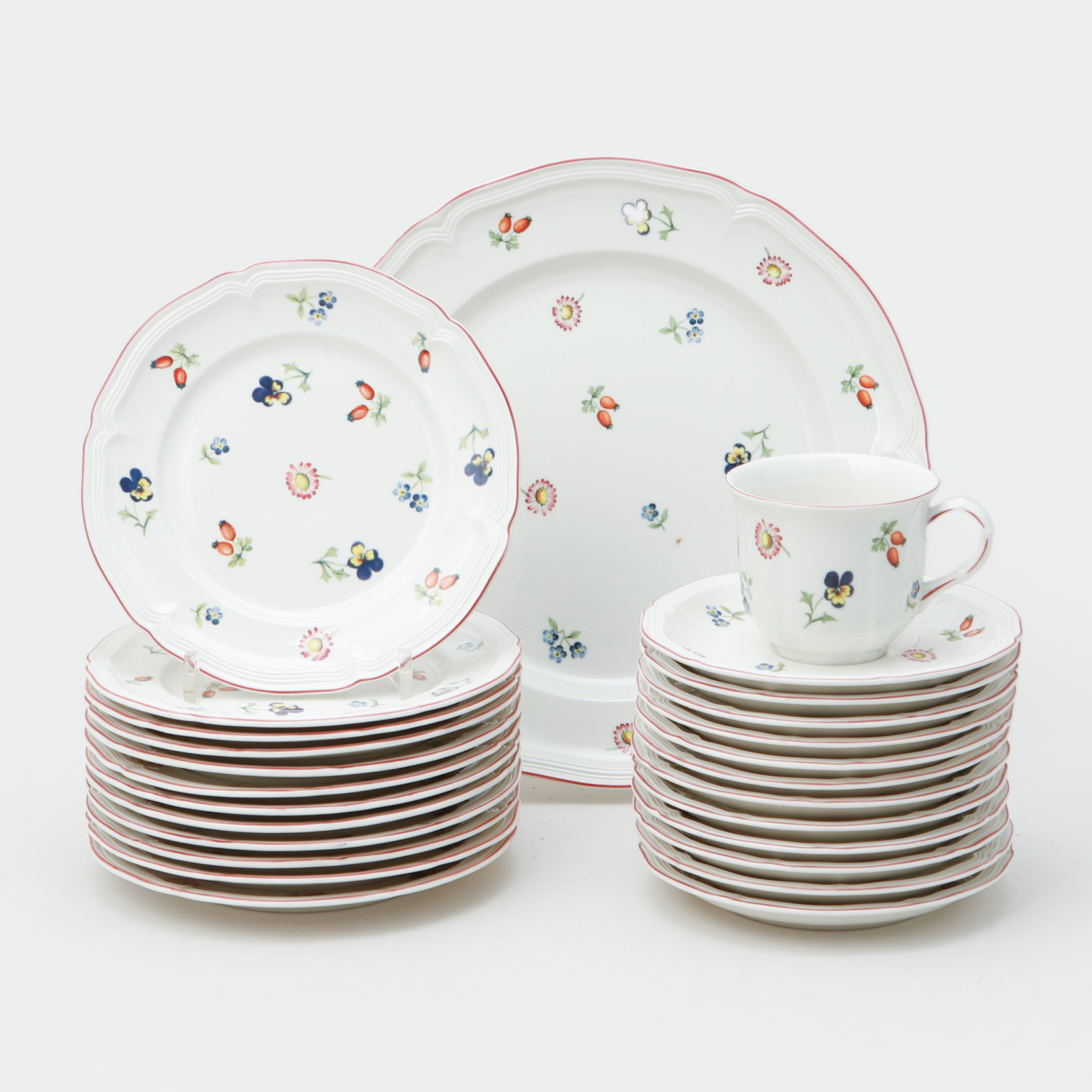 KAFFESERVISDELAR, 28 delar, "Petite Fleur", porslin, Villeroy & Boch.