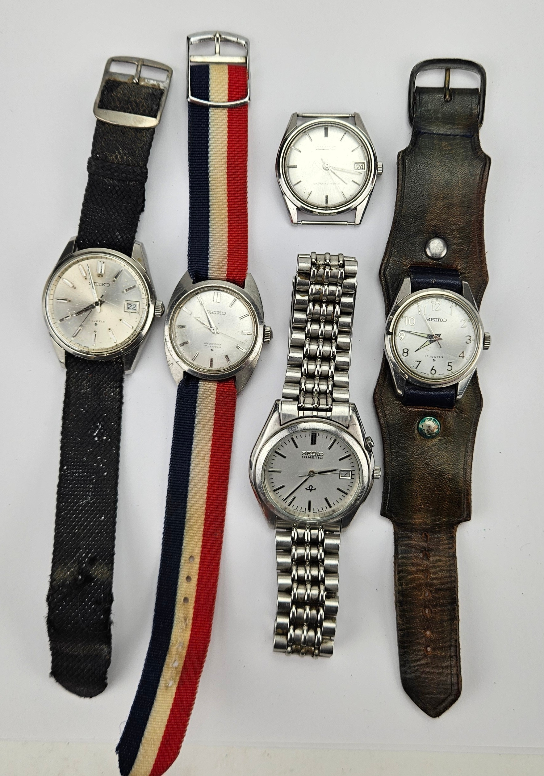 ARMBANDSUR, 5 st, stål, Seiko.