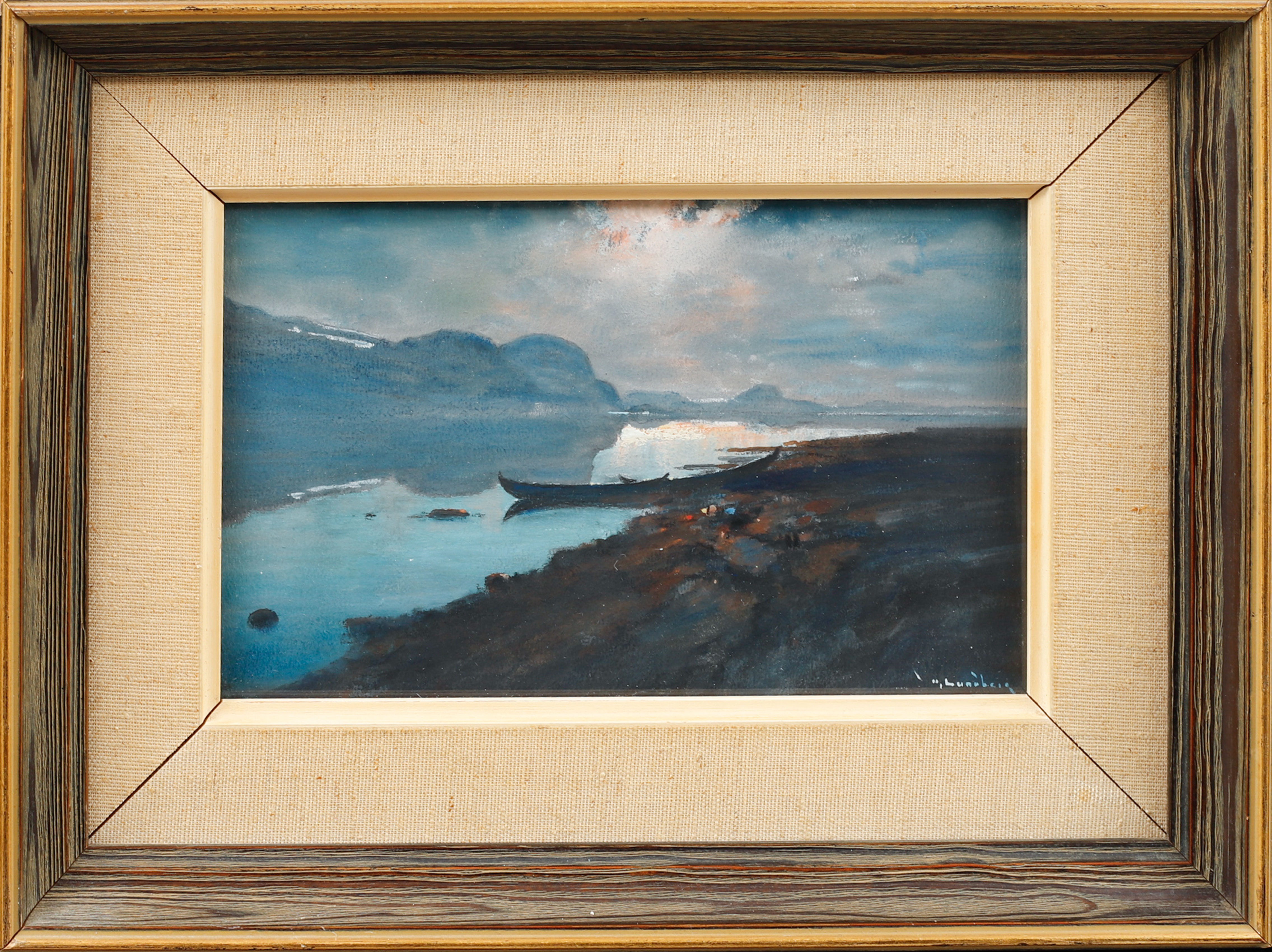 HJALMAR LUNDBERG. 2 st, motiv från Fjällbacka och Torneträsk, gouache, signerade.