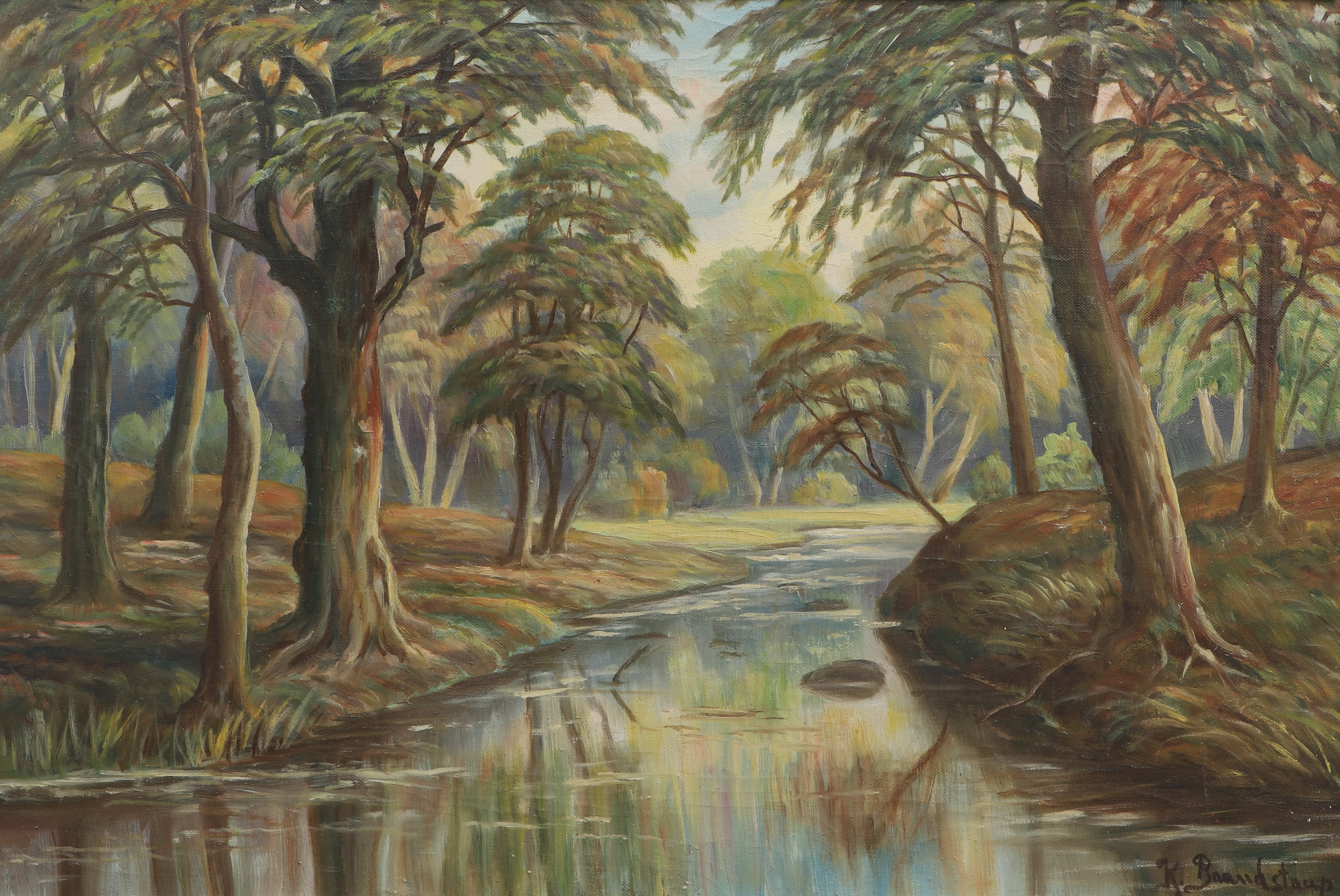 KAJ BRANDSTRUP. Olja på duk, naturmotiv, signerad, 1900-tal.
