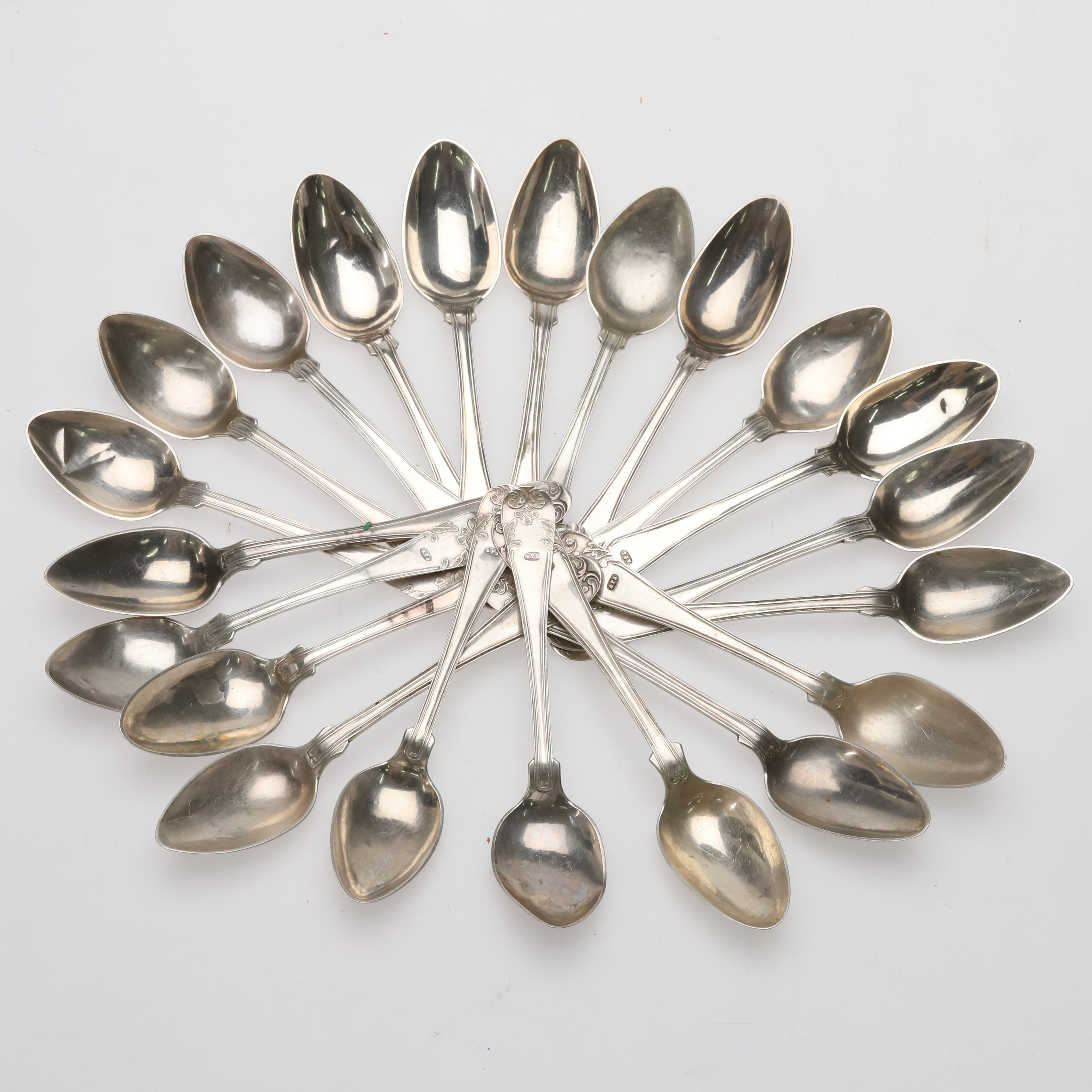 Skedar, "Franska liljan", silver, 1800-tal, 263 gram.