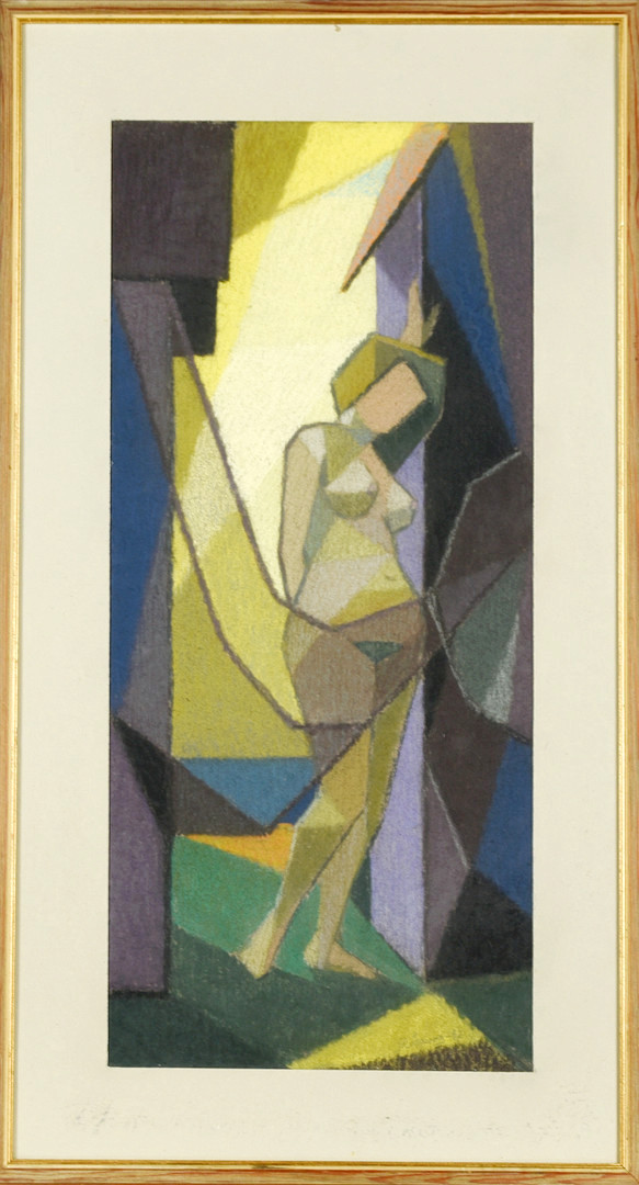 IVAR RÖNNBERG. Pastell på papper, "Fiskarflicka", Signerad och daterad 1947.