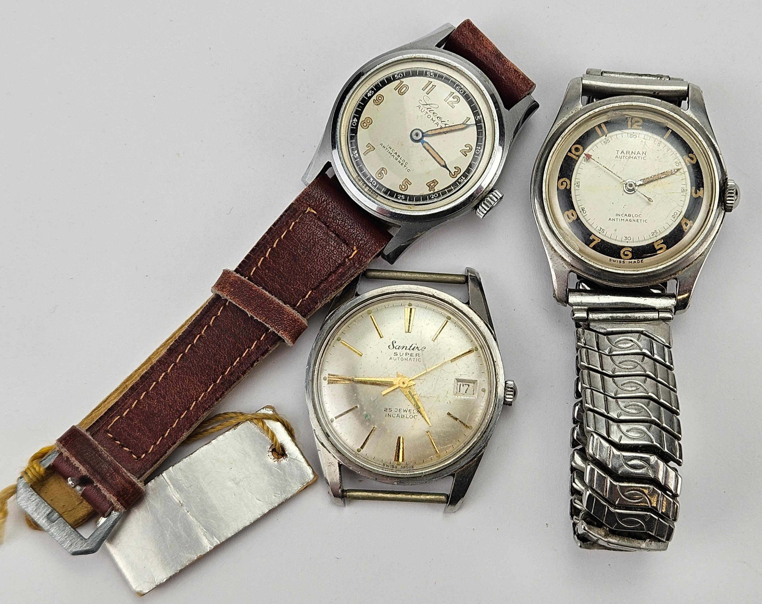 ARMBANDSUR, 3 st, stål, automatiska, bland annat Santire och Tärnan.