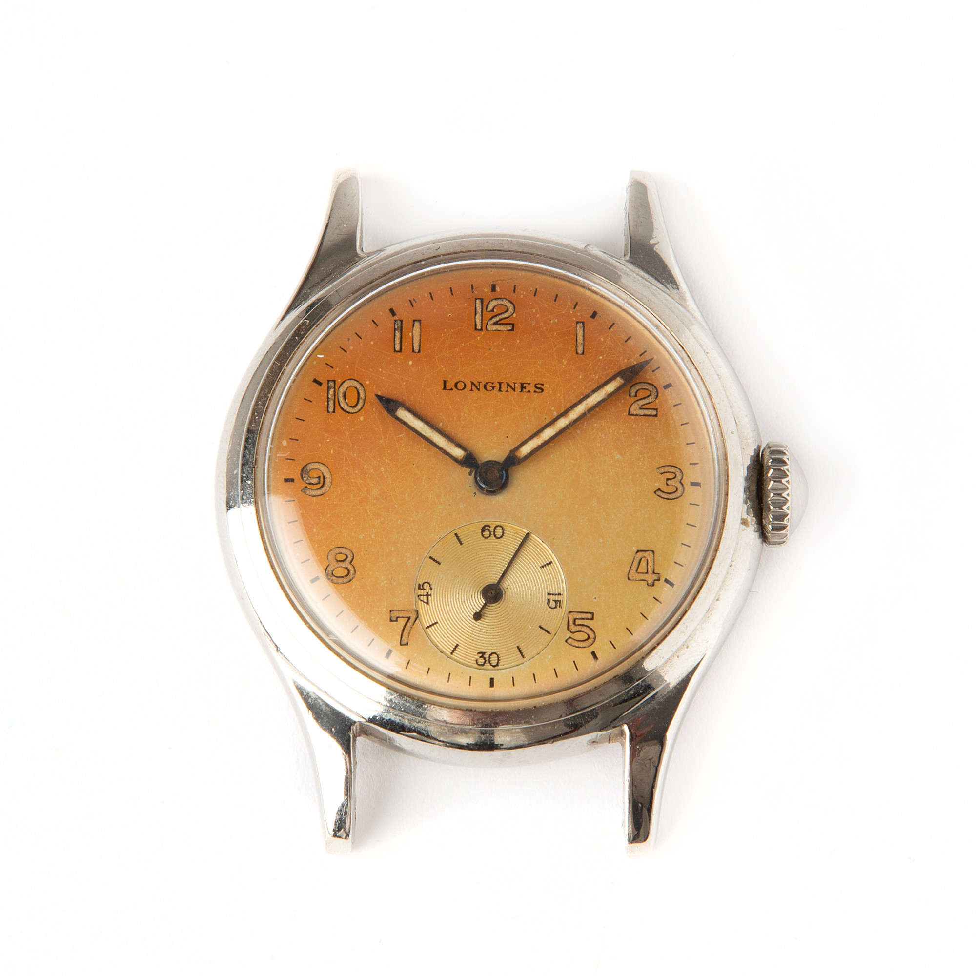 LONGINES, armbandsur, 33,5 mm, stål, 1940-tal.