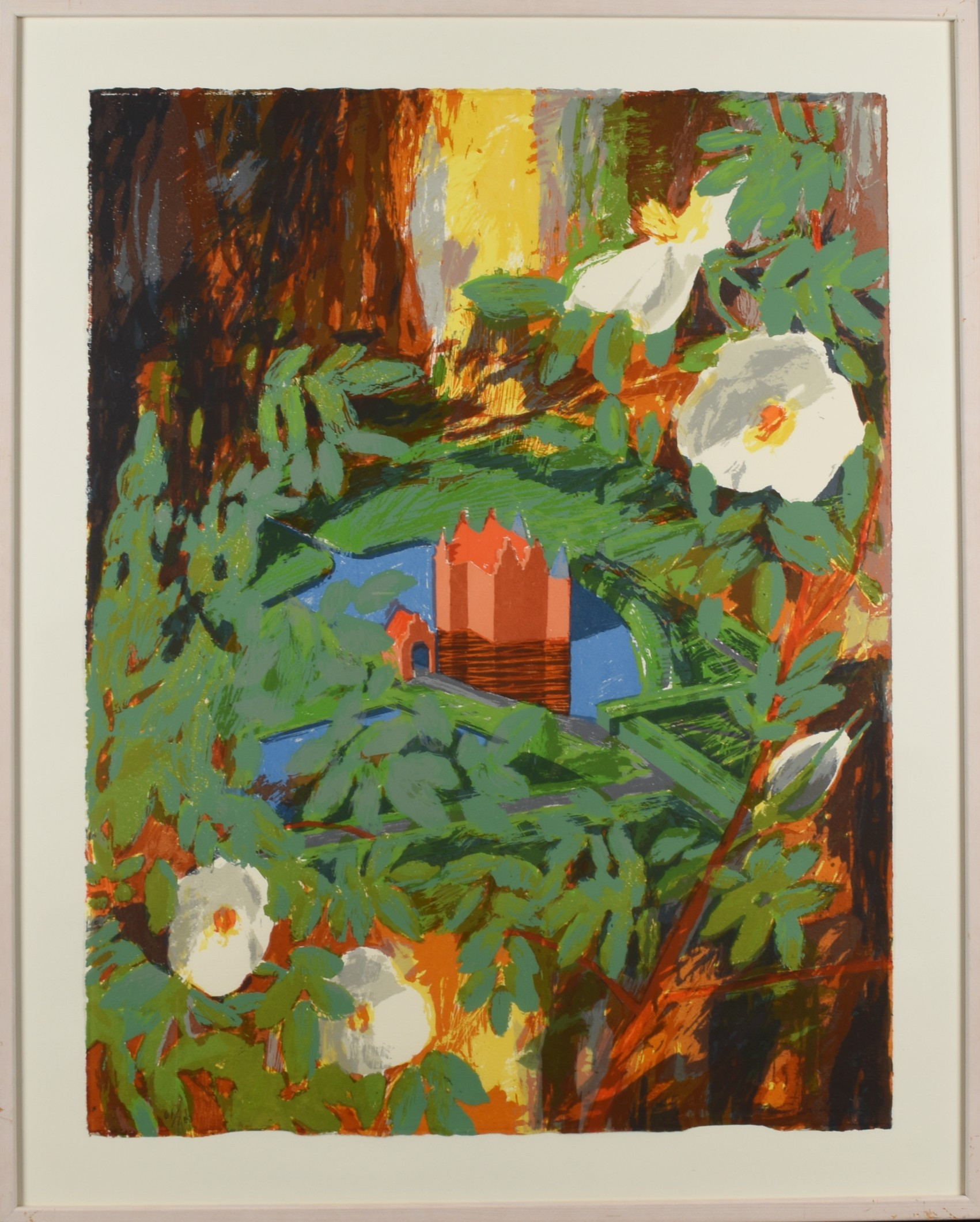ANNA KRISTENSEN. Färglitografi, "Slottet", Signerad och numrerad: 61/200.