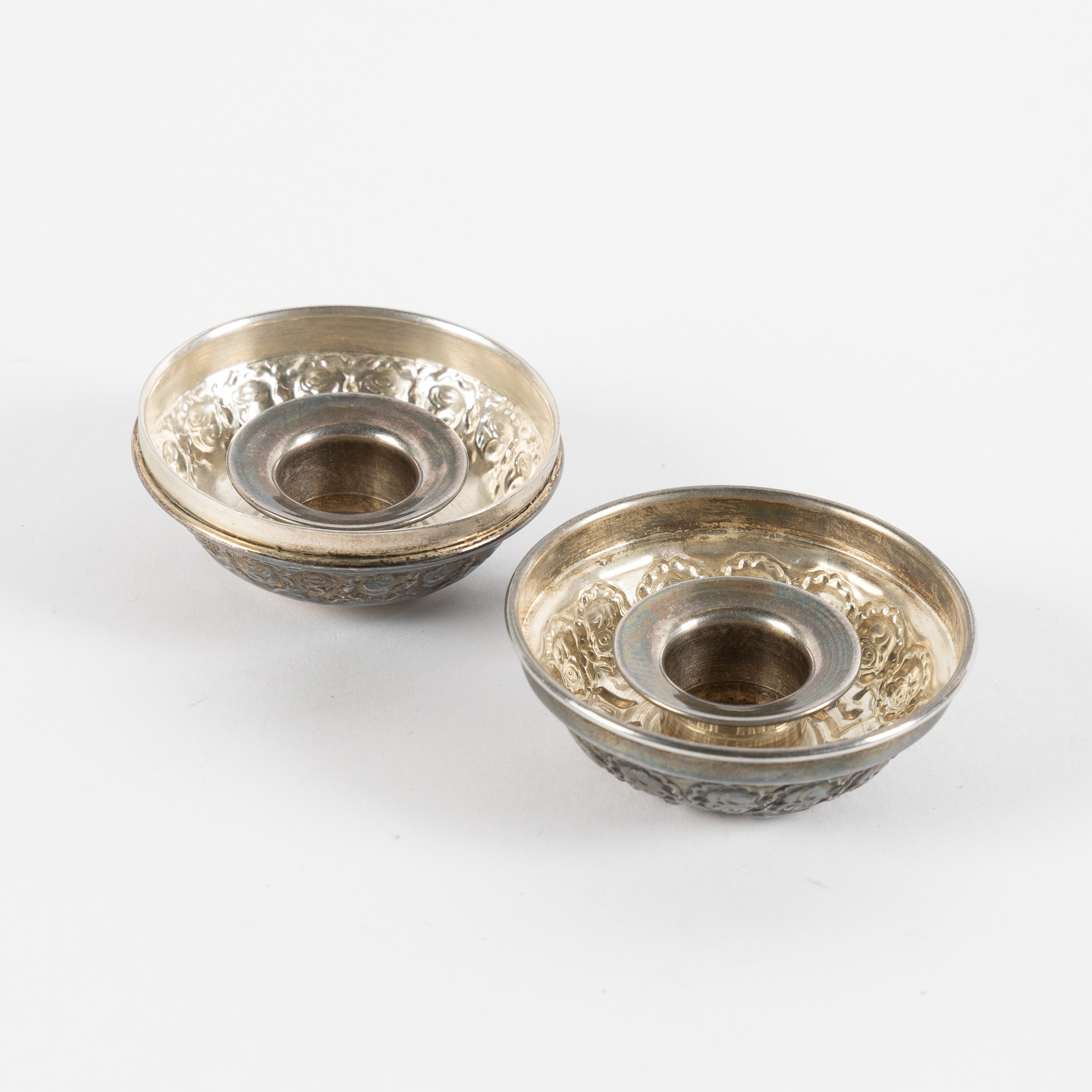 RESELJUSSTAKAR, ett par, sterlingsilver, Hanukka, Israel.