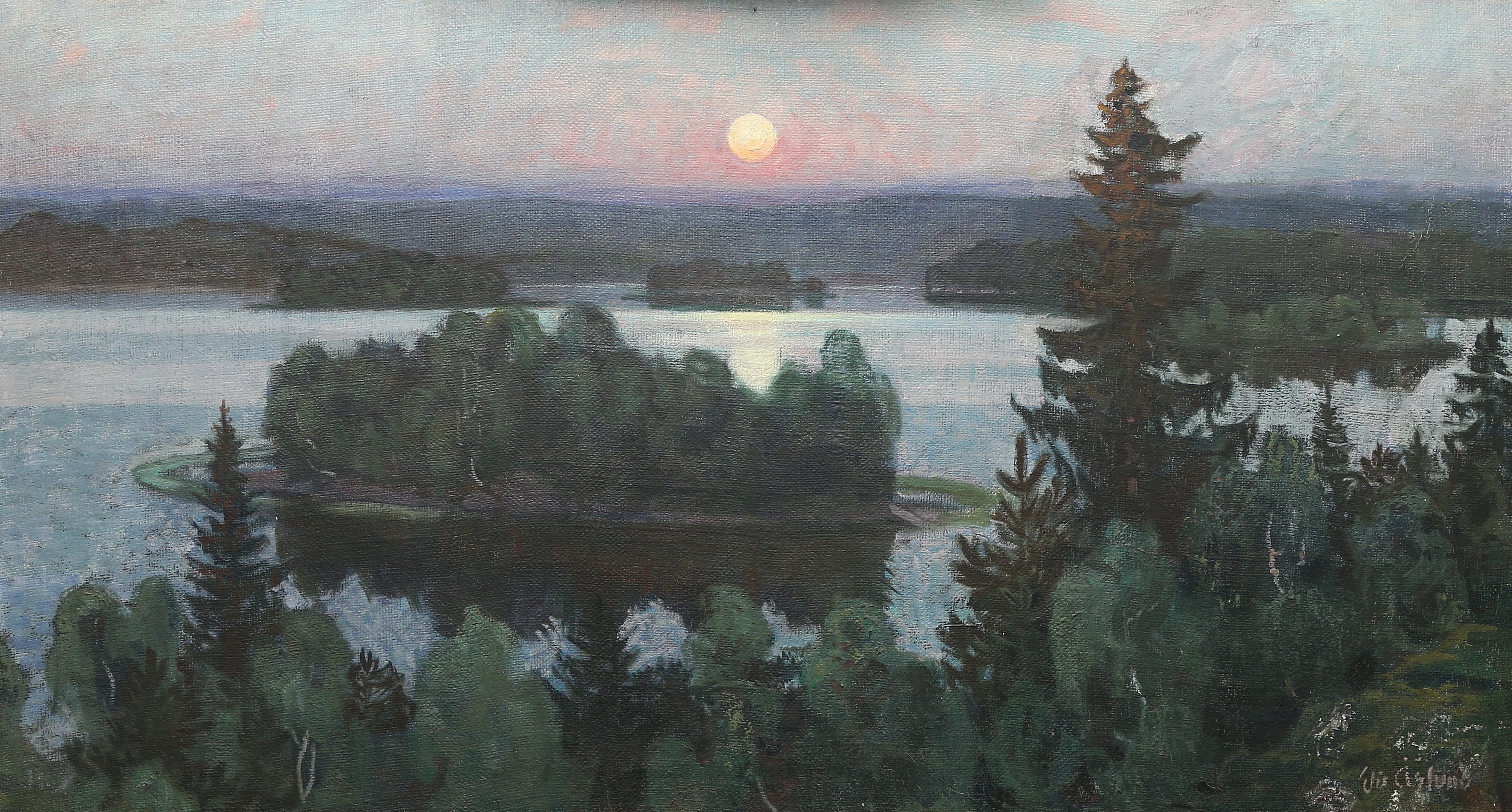 ELIS ÅSLUND. olja på duk, signerad.