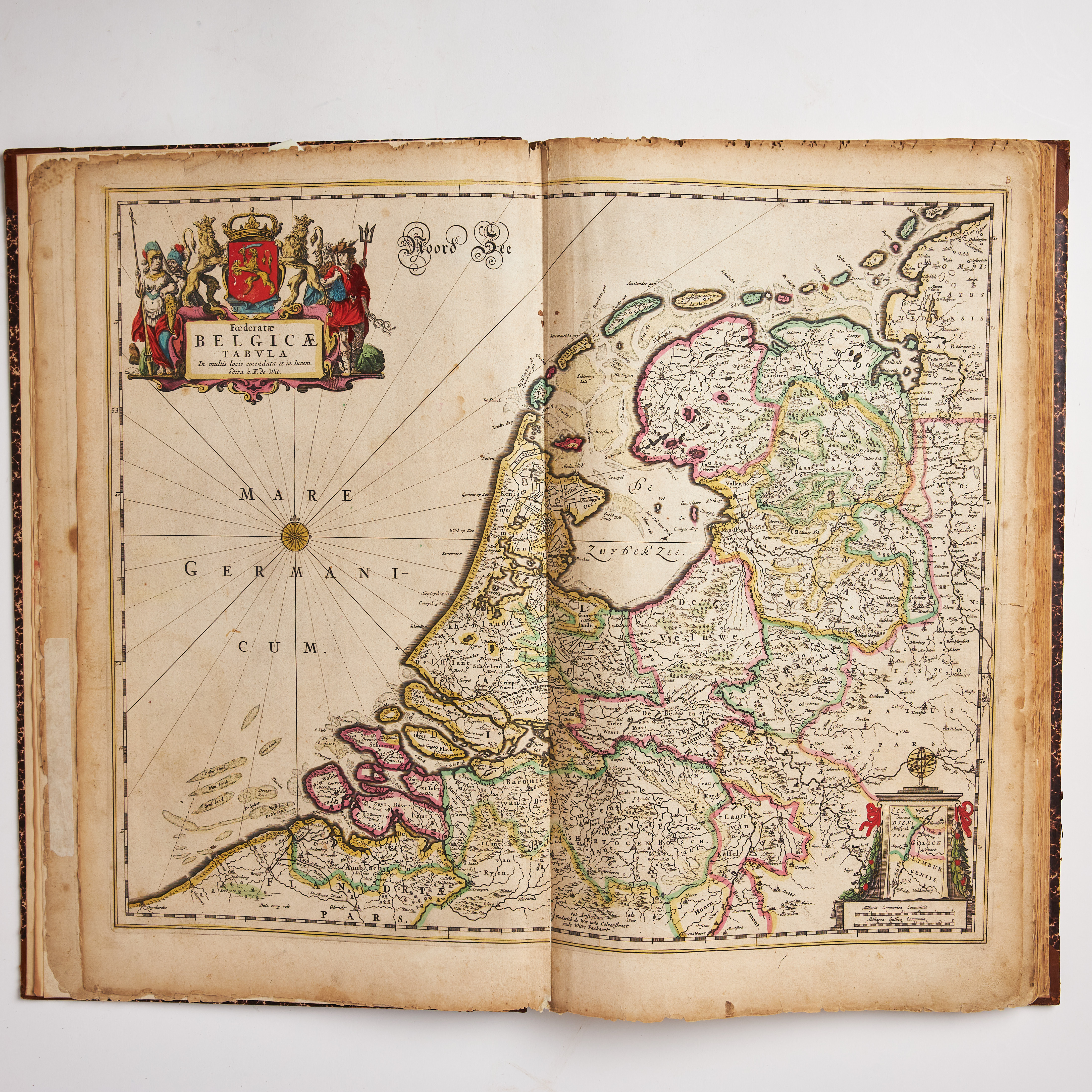 DE WIT - COMPOSITE ATLAS OF THE NETHERLANDS - LOW COUNTRIES, 24 MAPS (not complete).