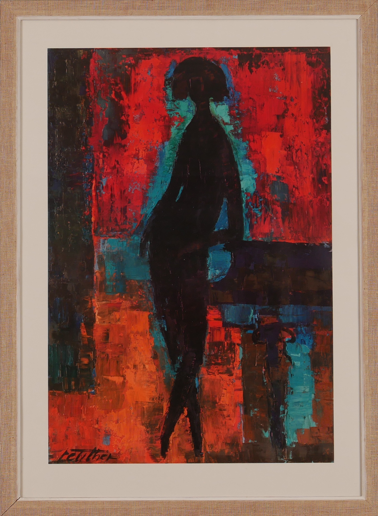 WOLF REUTHER. EFTER. "Nu au Piano", offsettryck, signerad i trycket.