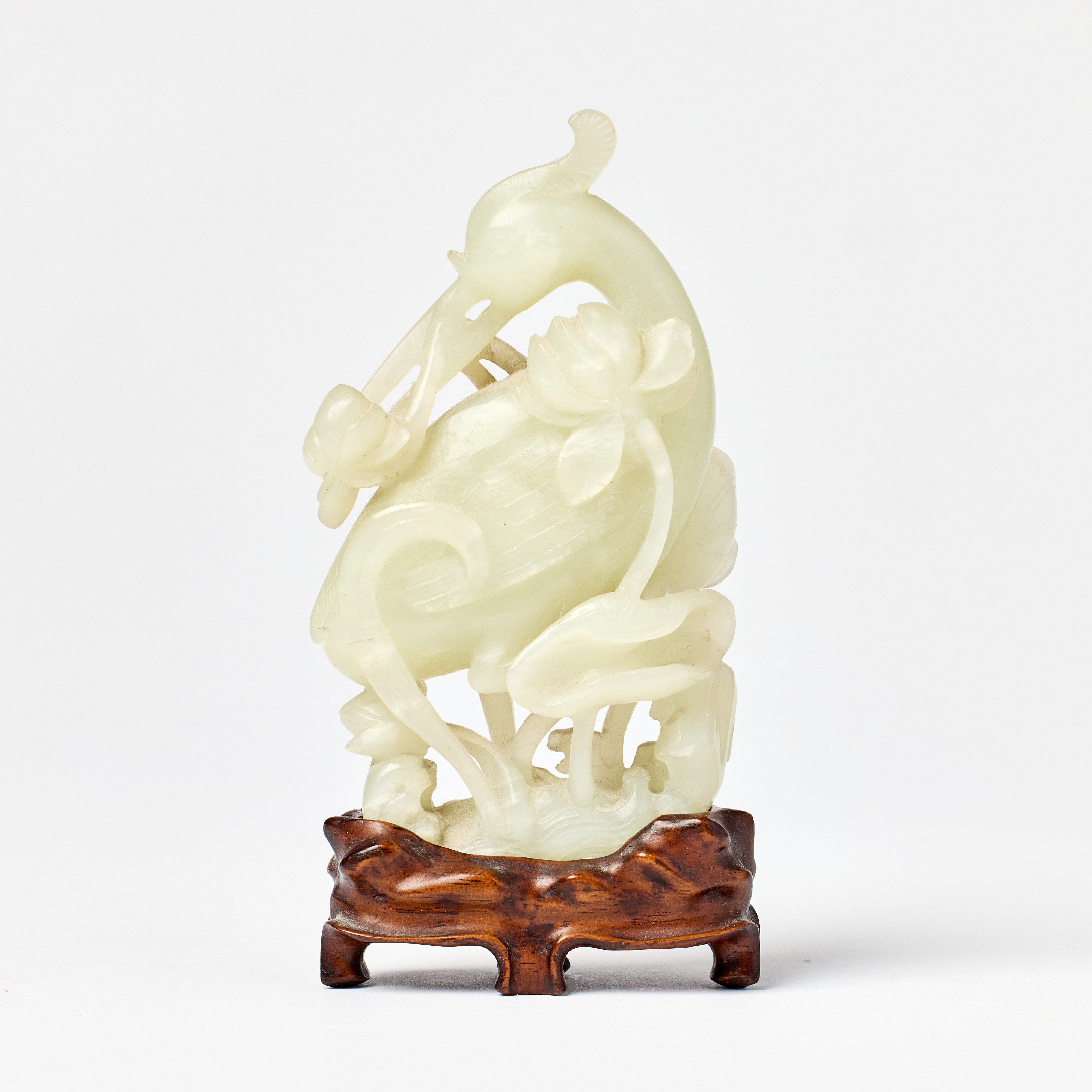 A Chinese Jade Figure of a Crane.