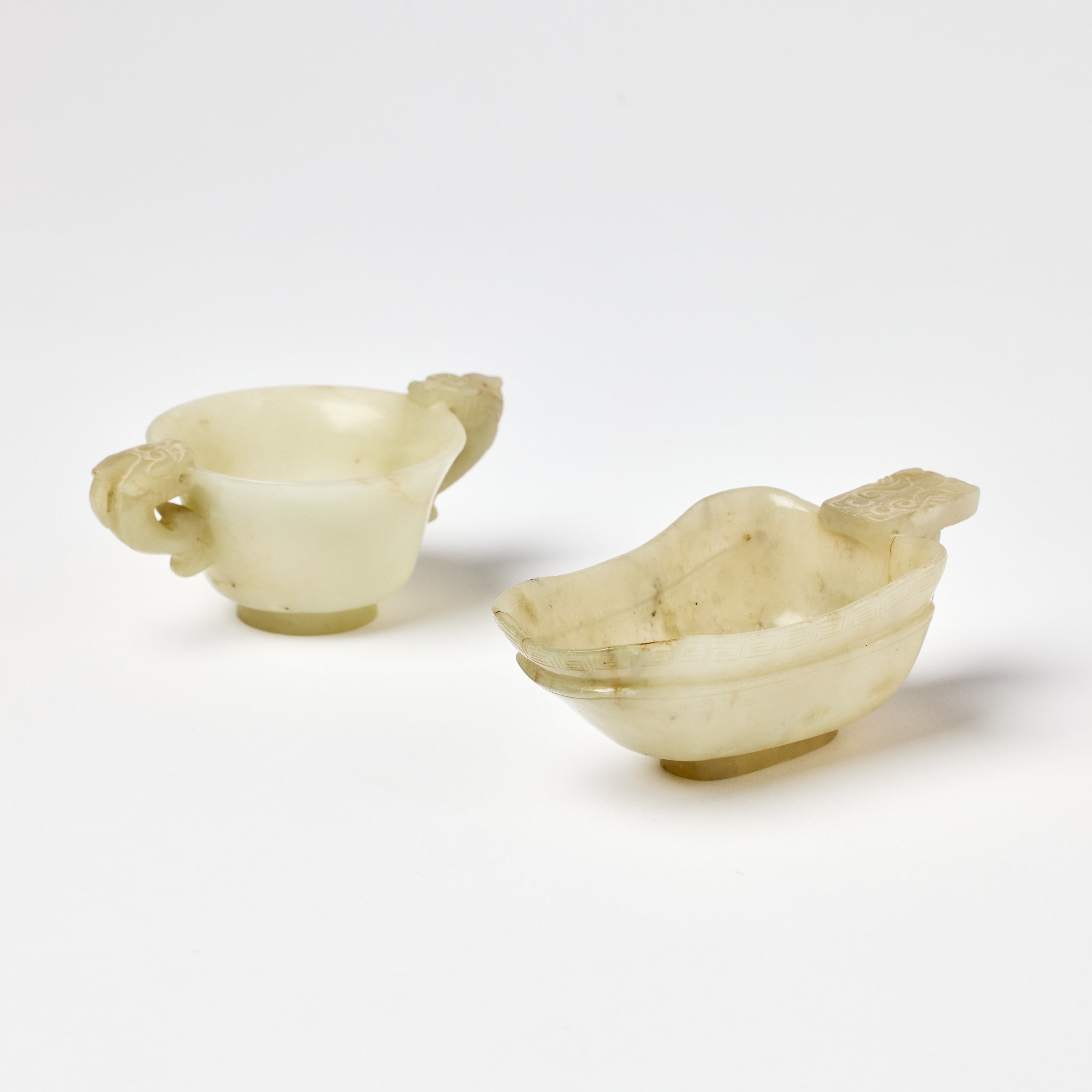 A Chinese Bowenite Archaistic Libation Cup and a Waterpot.
