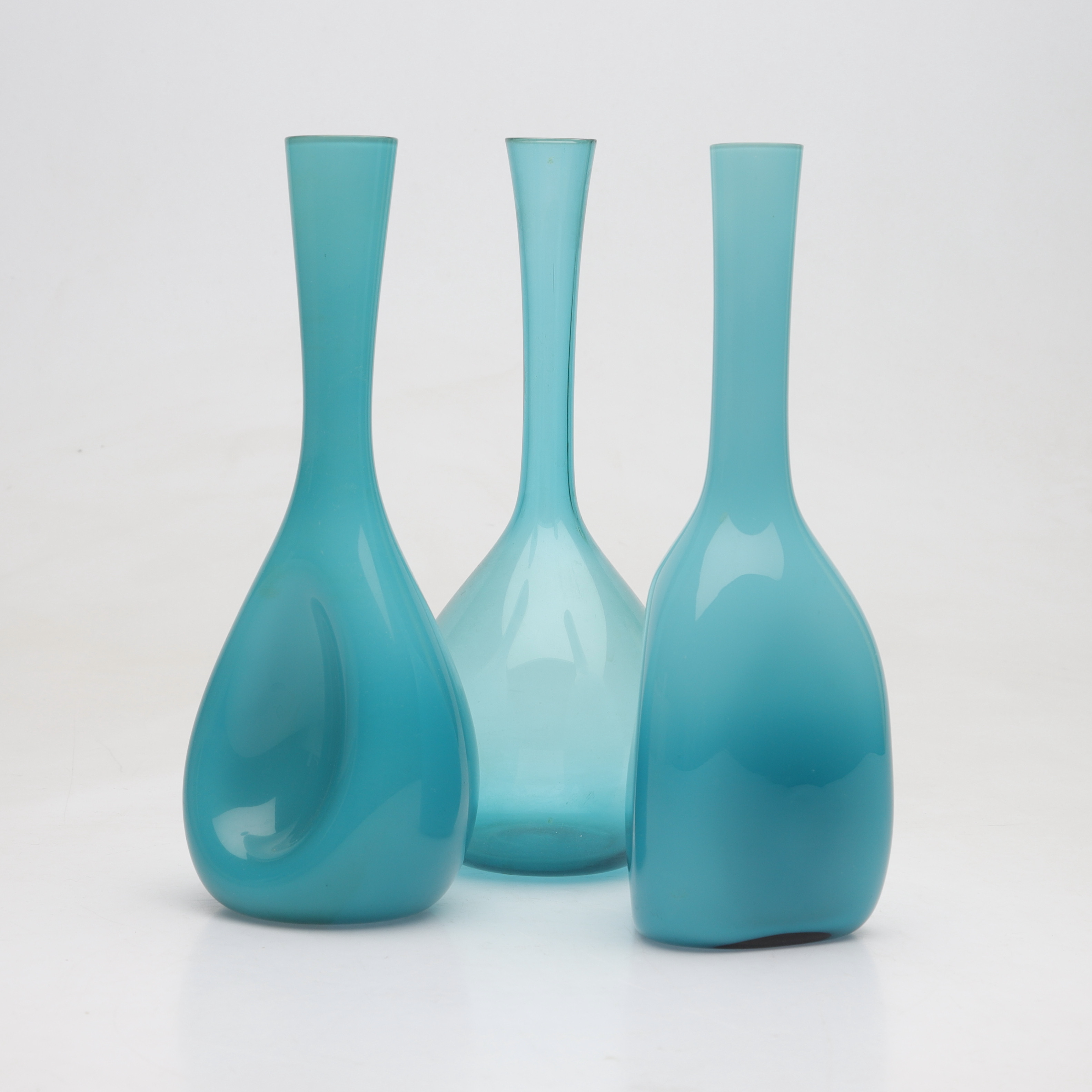 VASER, 3 st, glas, Elme Glasbruk, Sverige, 1950-/60-tal.