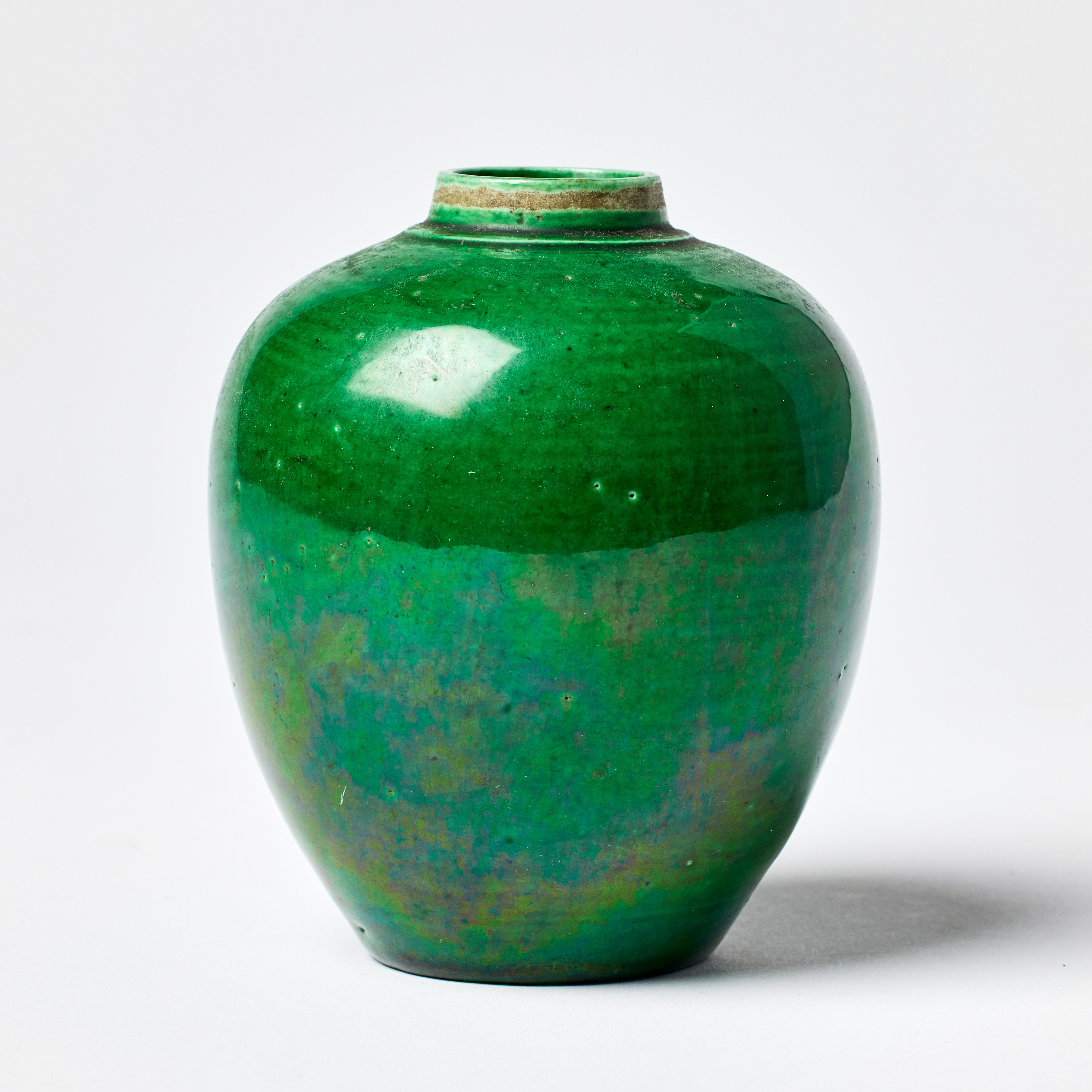 A Chinese Green Monochrome Jar.
