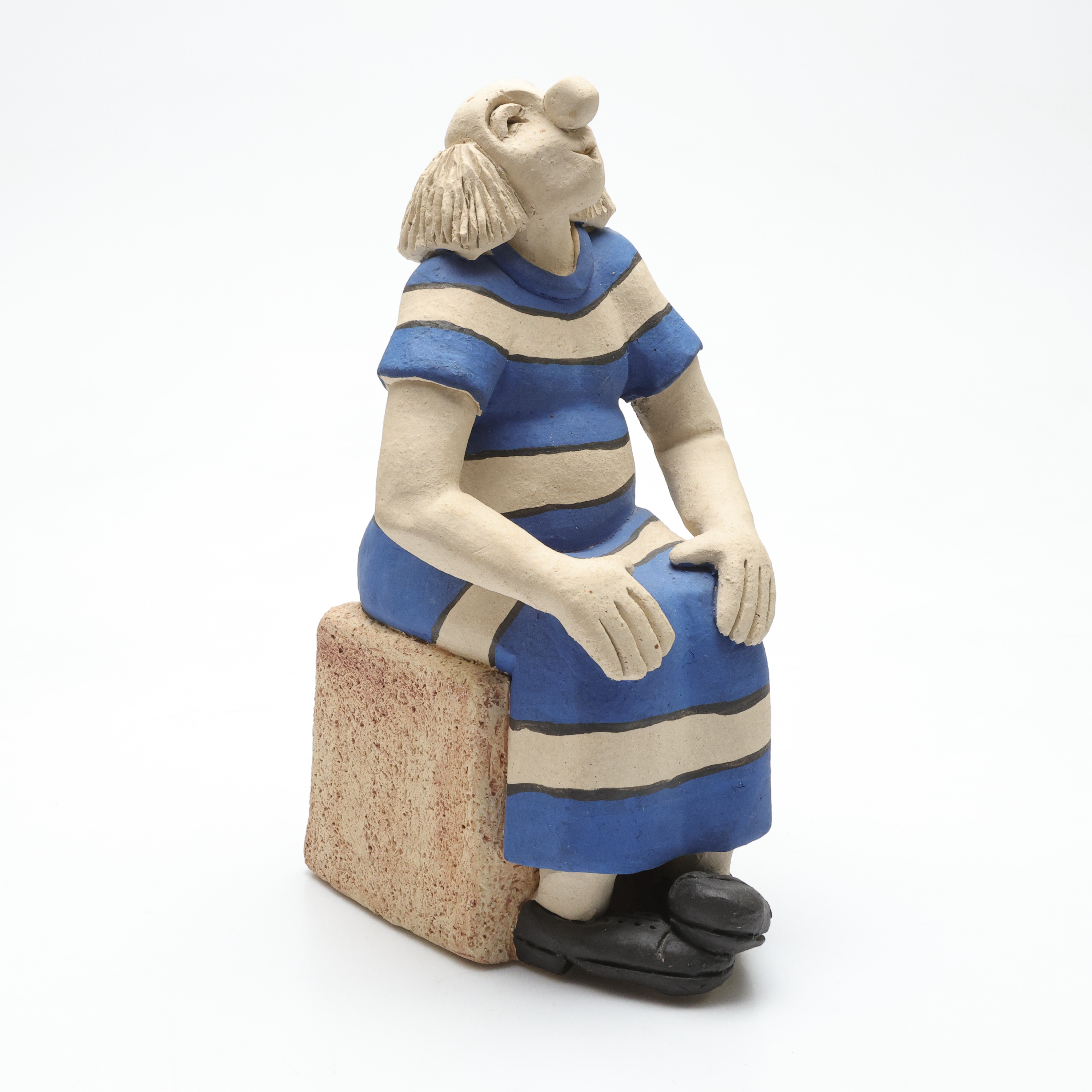 KLASE JUNIOR. Skulptur, clown, stengods, osignerad.