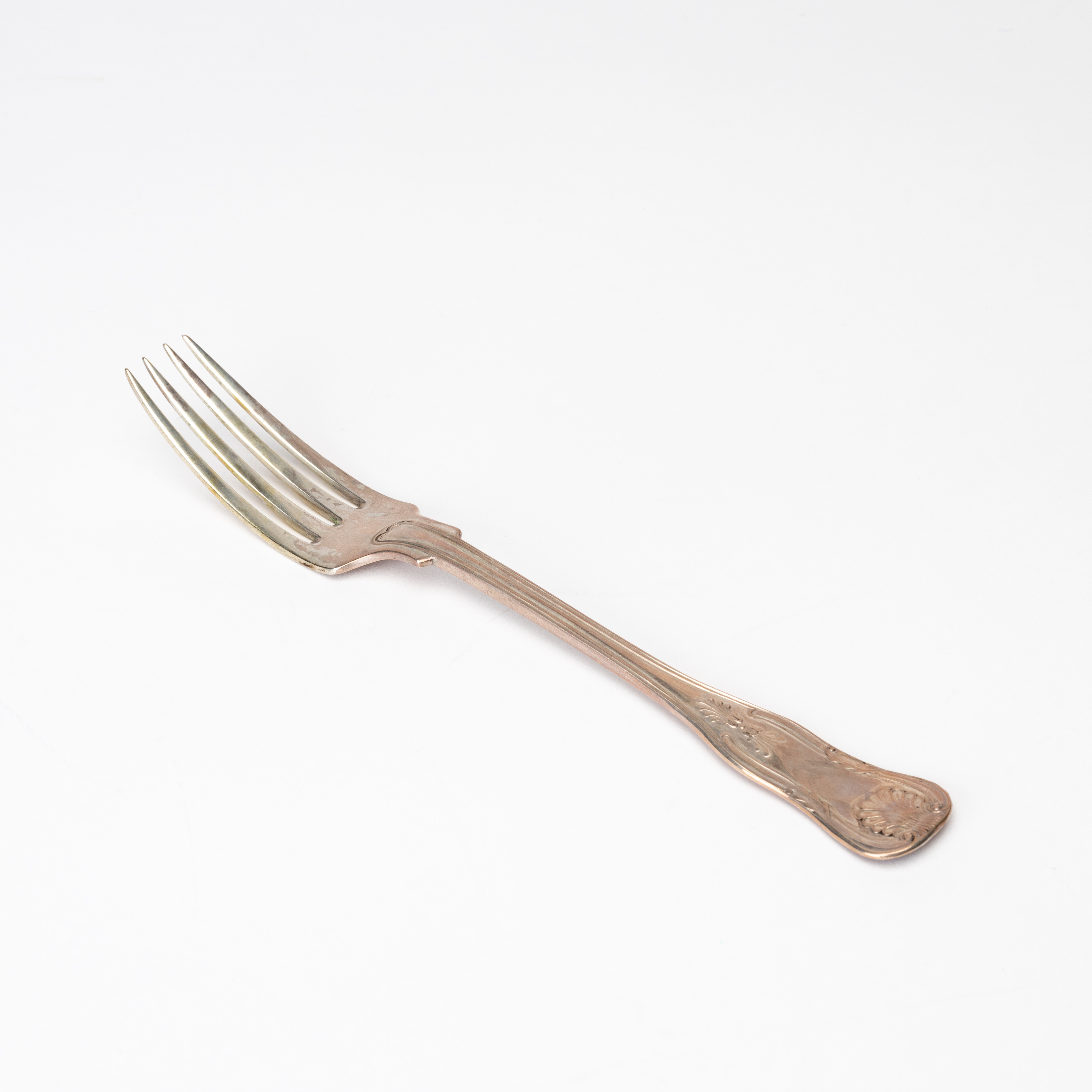 MATGAFFEL, silver, modell "Engelsk Snäck", J.E. Torsk, Stockholm, 1902.