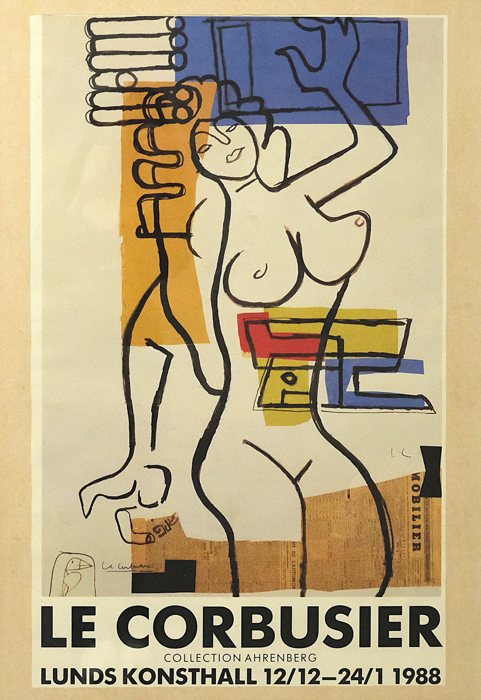 UTSTÄLLNINGSAFFISCH, "LE CORBUSIER", LUNDS KONSTHALL.