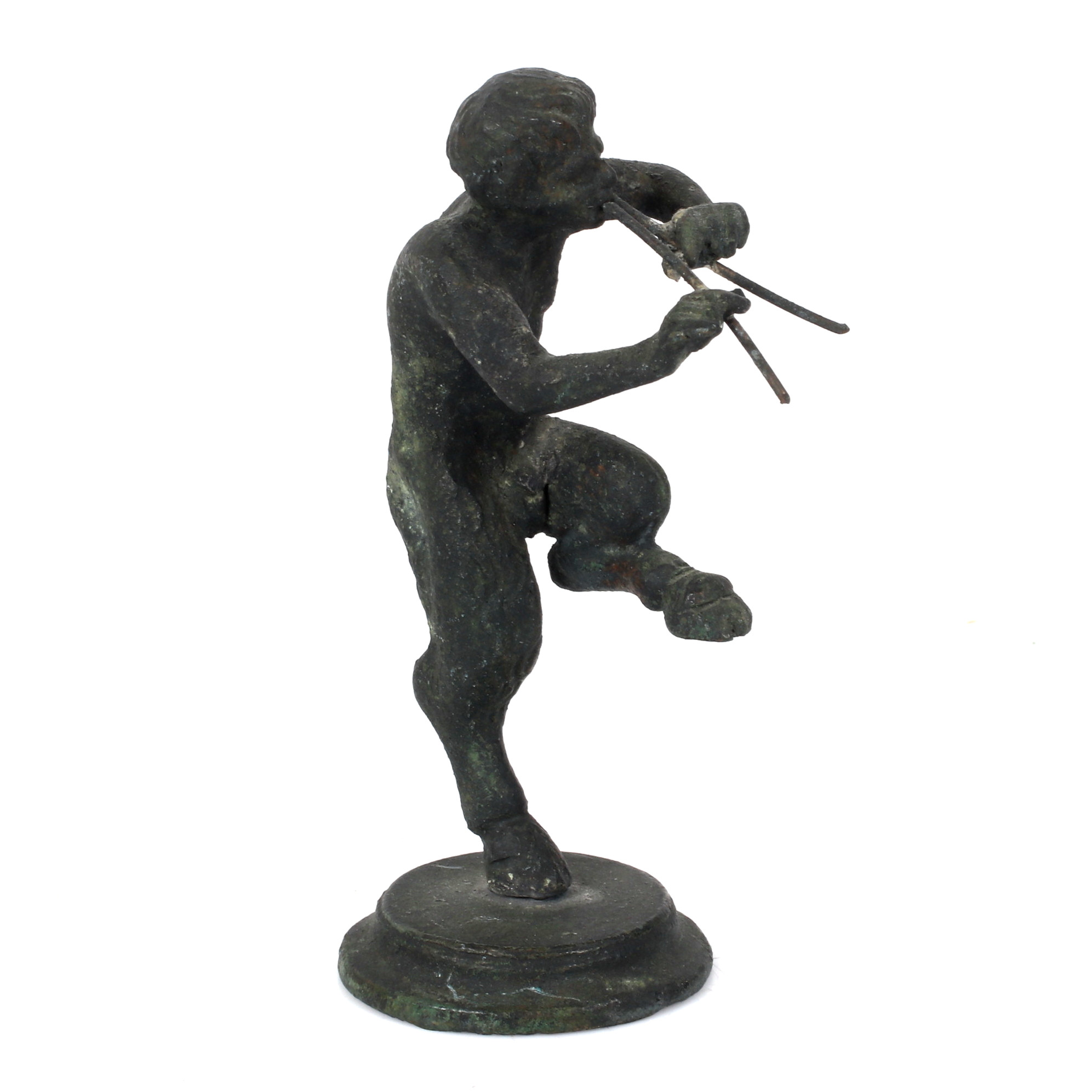 FIGURIN, brons, Flöjtspelande faun, 18/1900-tal.