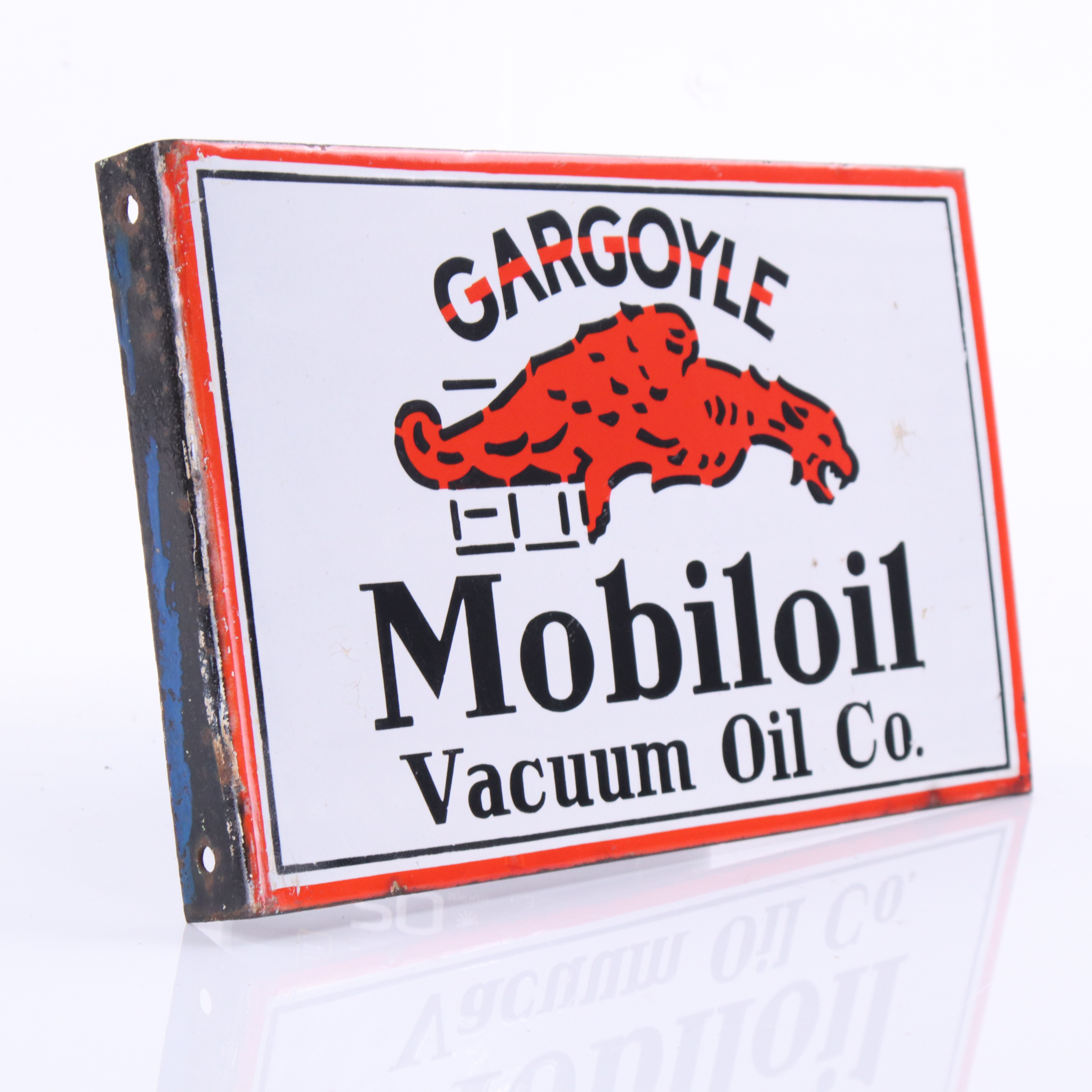 MOBILOIL, emaljskylt, ca 1920-tal.