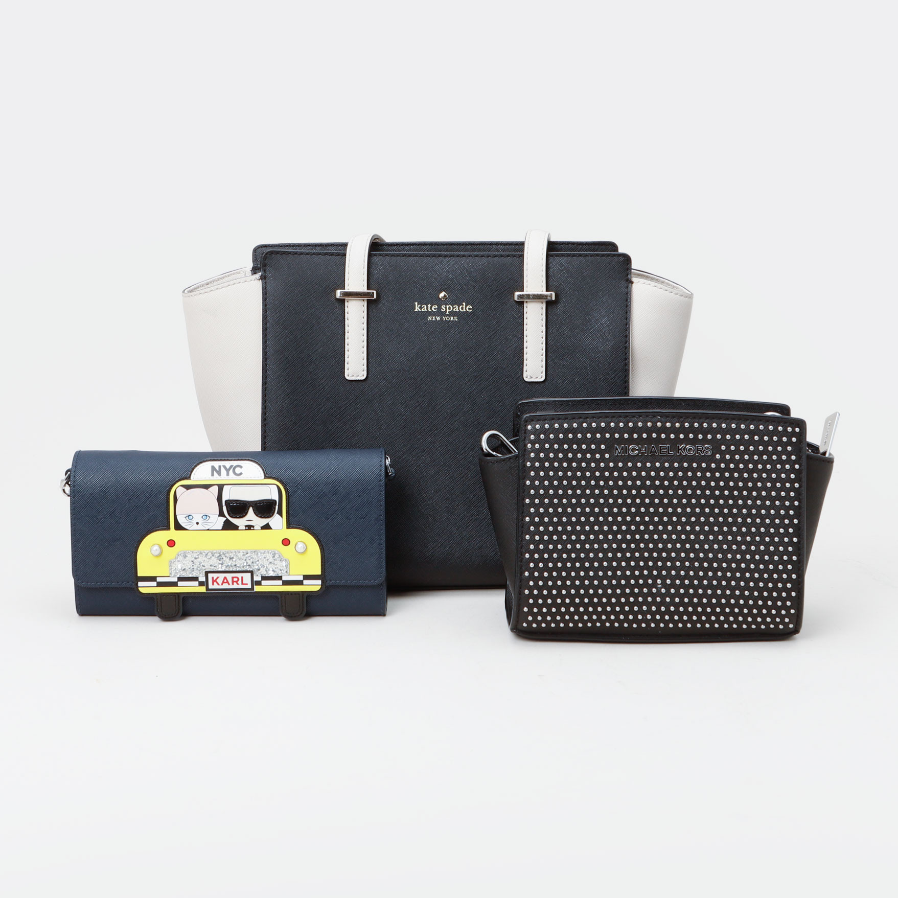 VÄSKOR, 3 stycken, Michael Kors, Kate Spade samt Karl Lagerfeld.