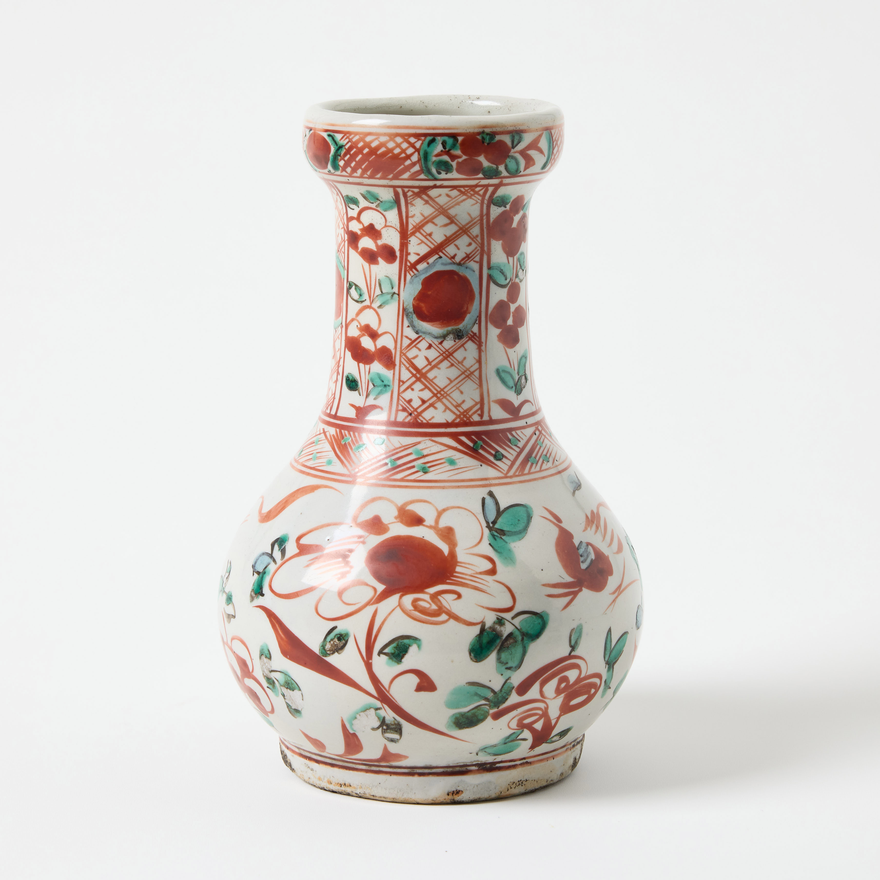 A Chinese Swatow Green and Red Vase.
