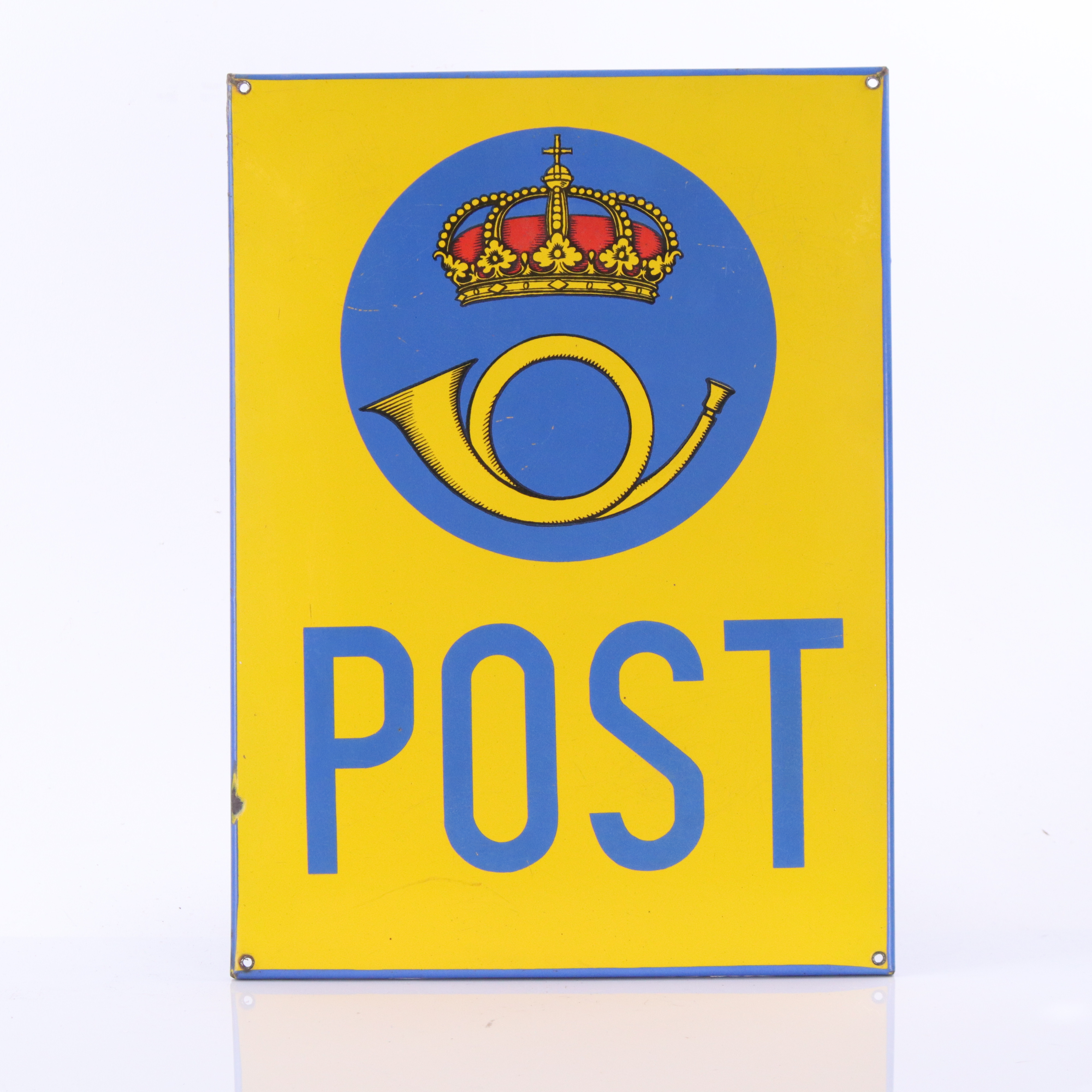 POST, emaljskylt, 1940/50-tal.
