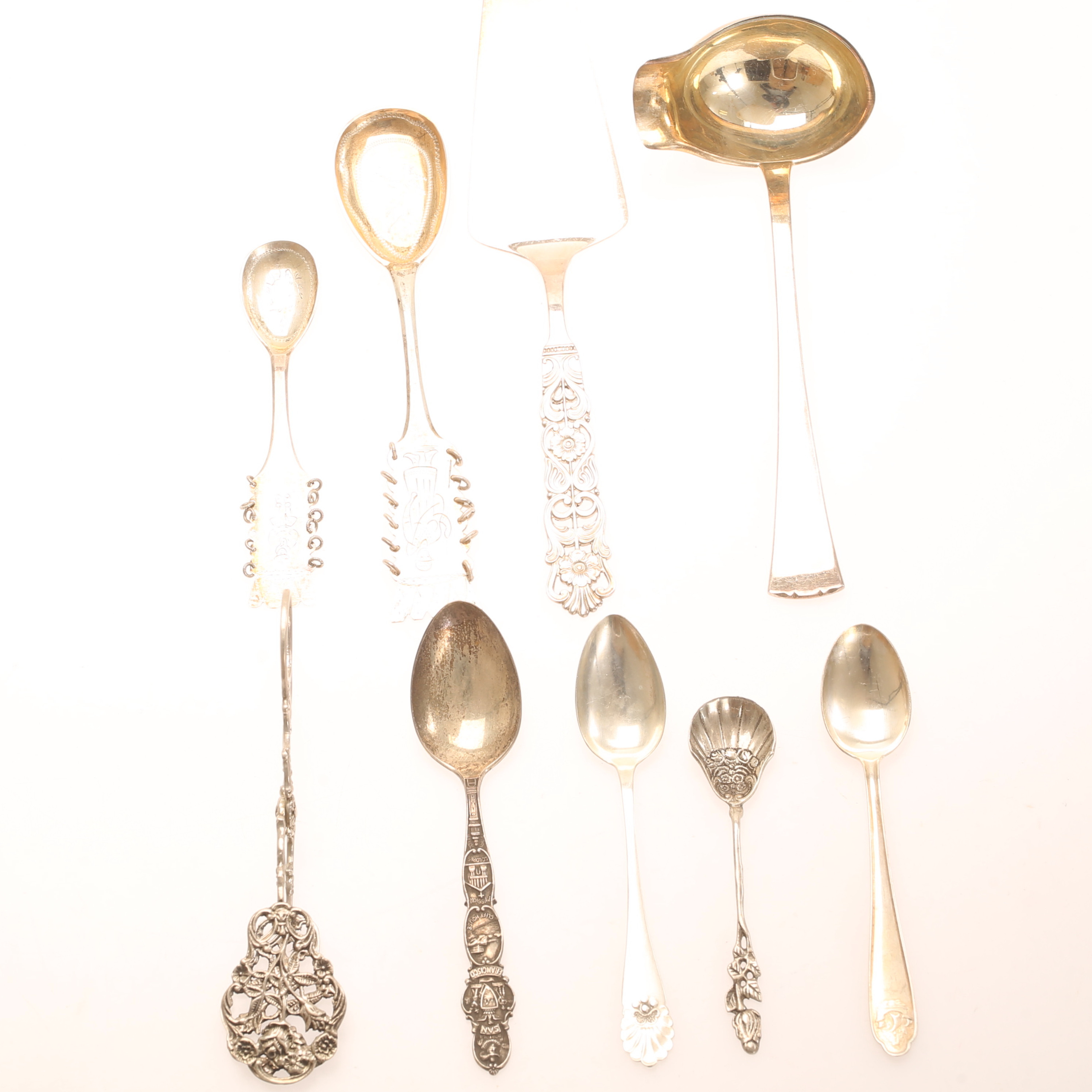 BESTICK, silver 9 delar, 1900-tal.