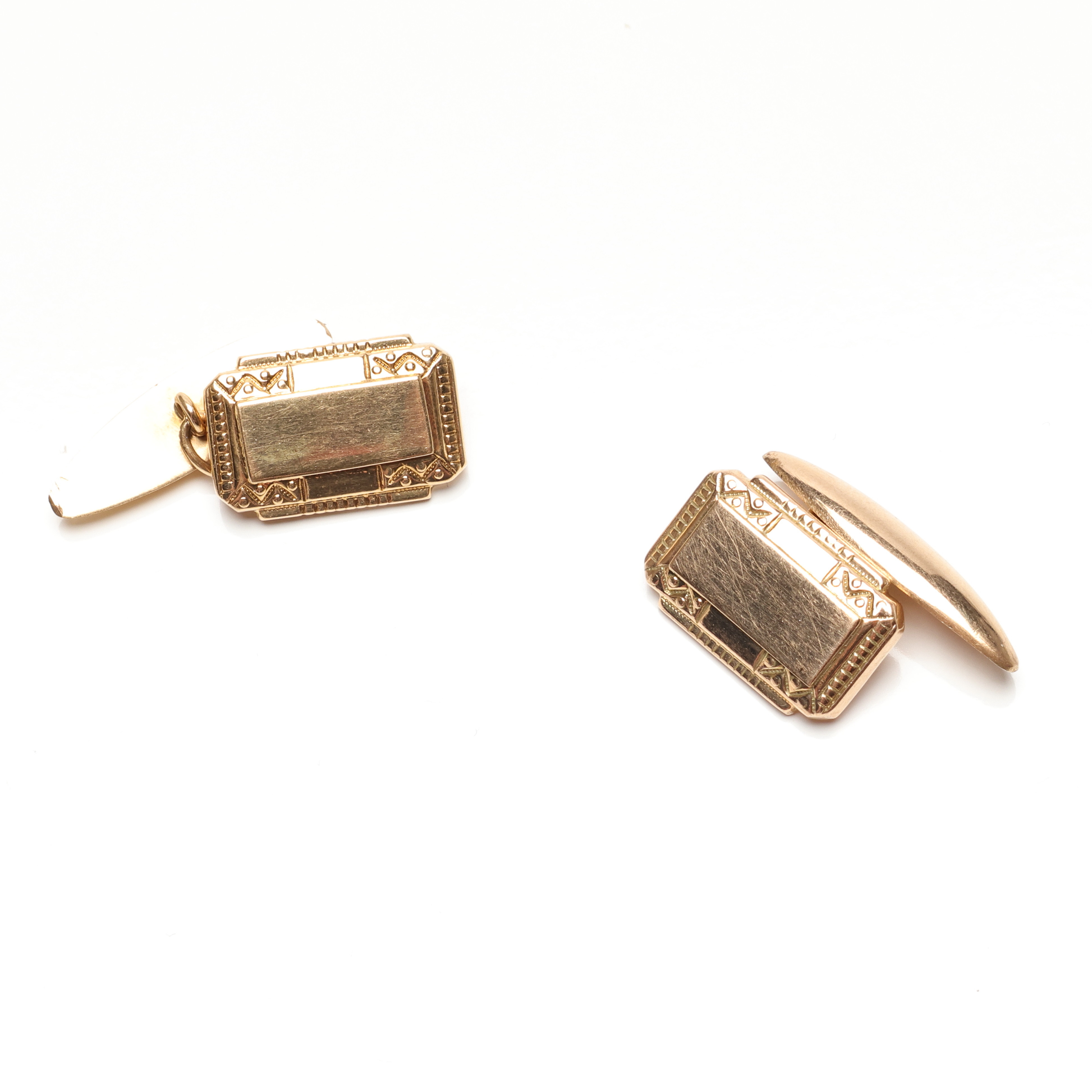 MANSCHETTKNAPPAR, ett par, 10k guld, ca 4,9 g.