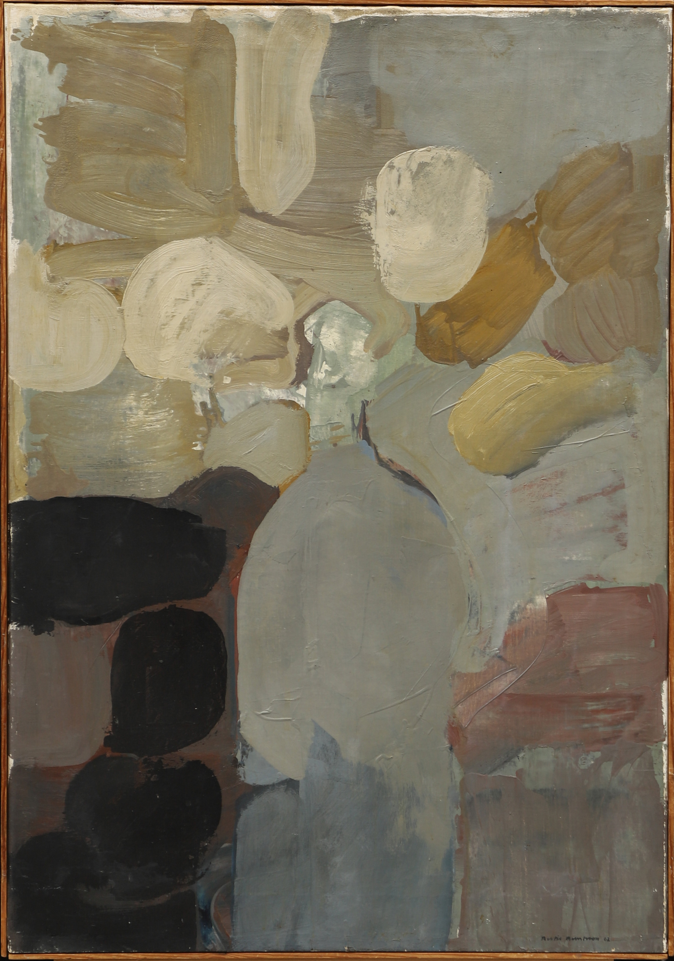 BERTIL BERNTSSON. FIGUR I GRÅTT, olja på duk, signerad.