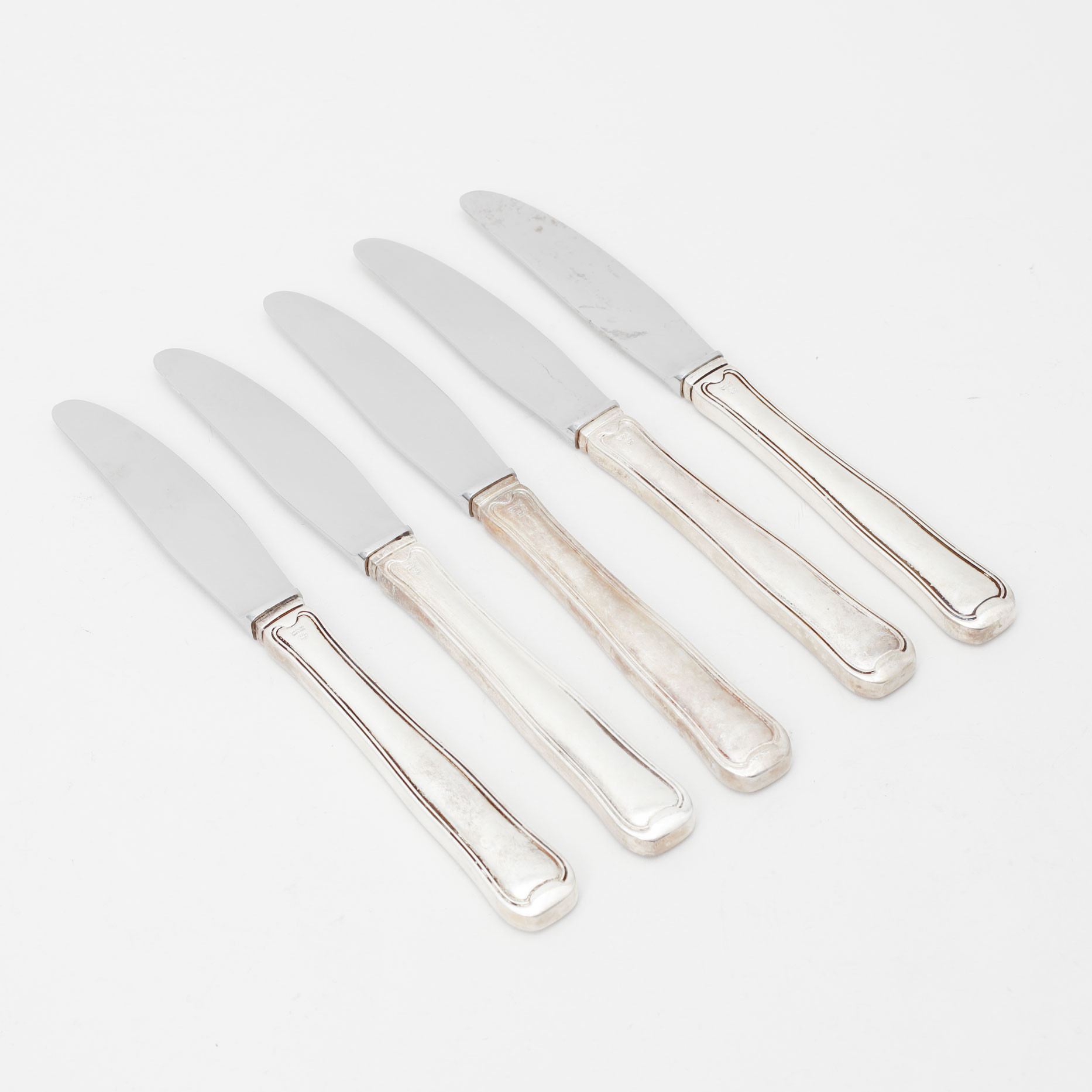 HARALD NIELSEN. Matknivar, 5 st, silver, "Old Danish", Georg Jensen, Danmark.