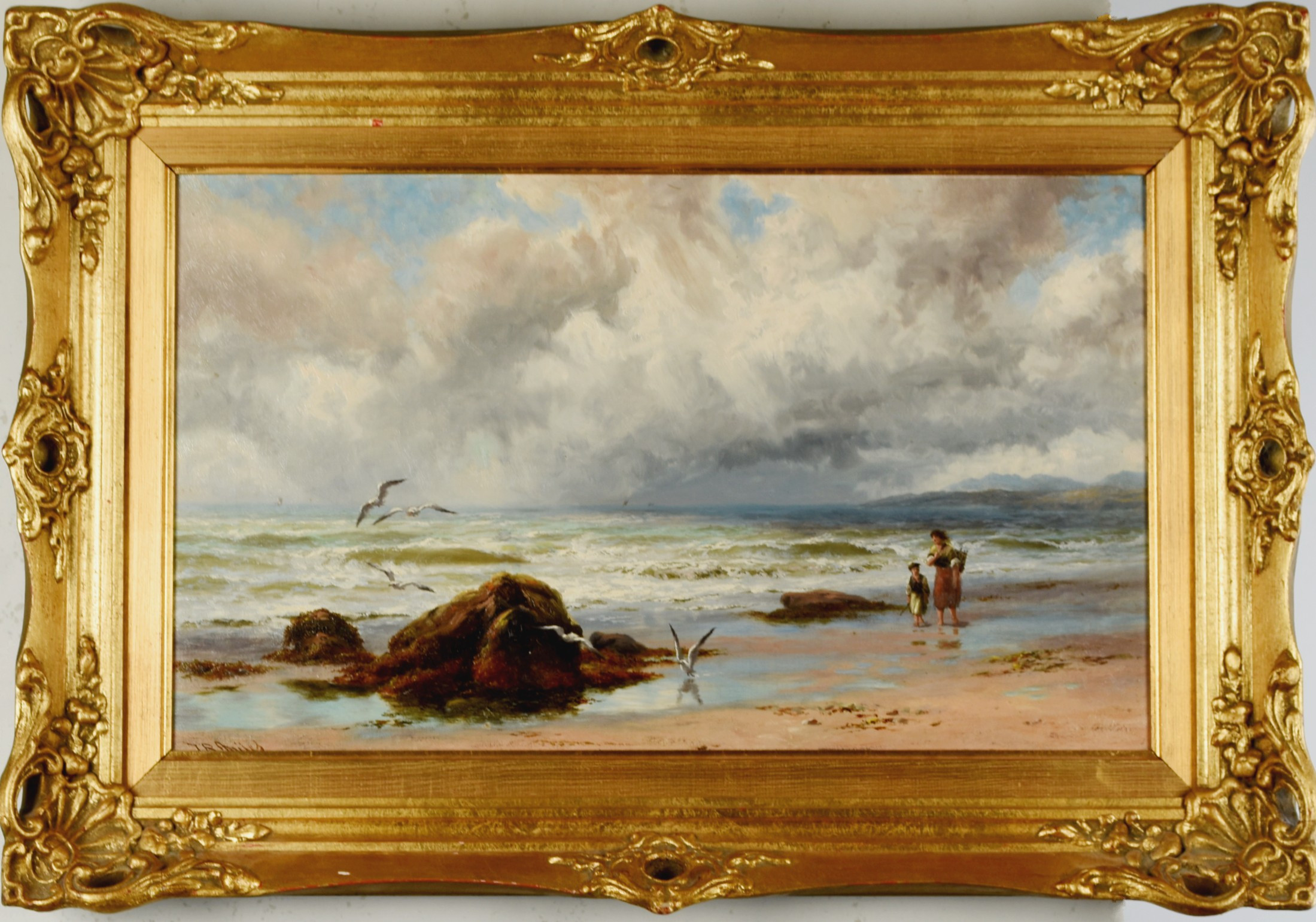 THOMAS ROSE MILES. Olja på duk, "Fresh Breeze", Bertraghboy bay, Connemara, Signerad T.R. Miles.